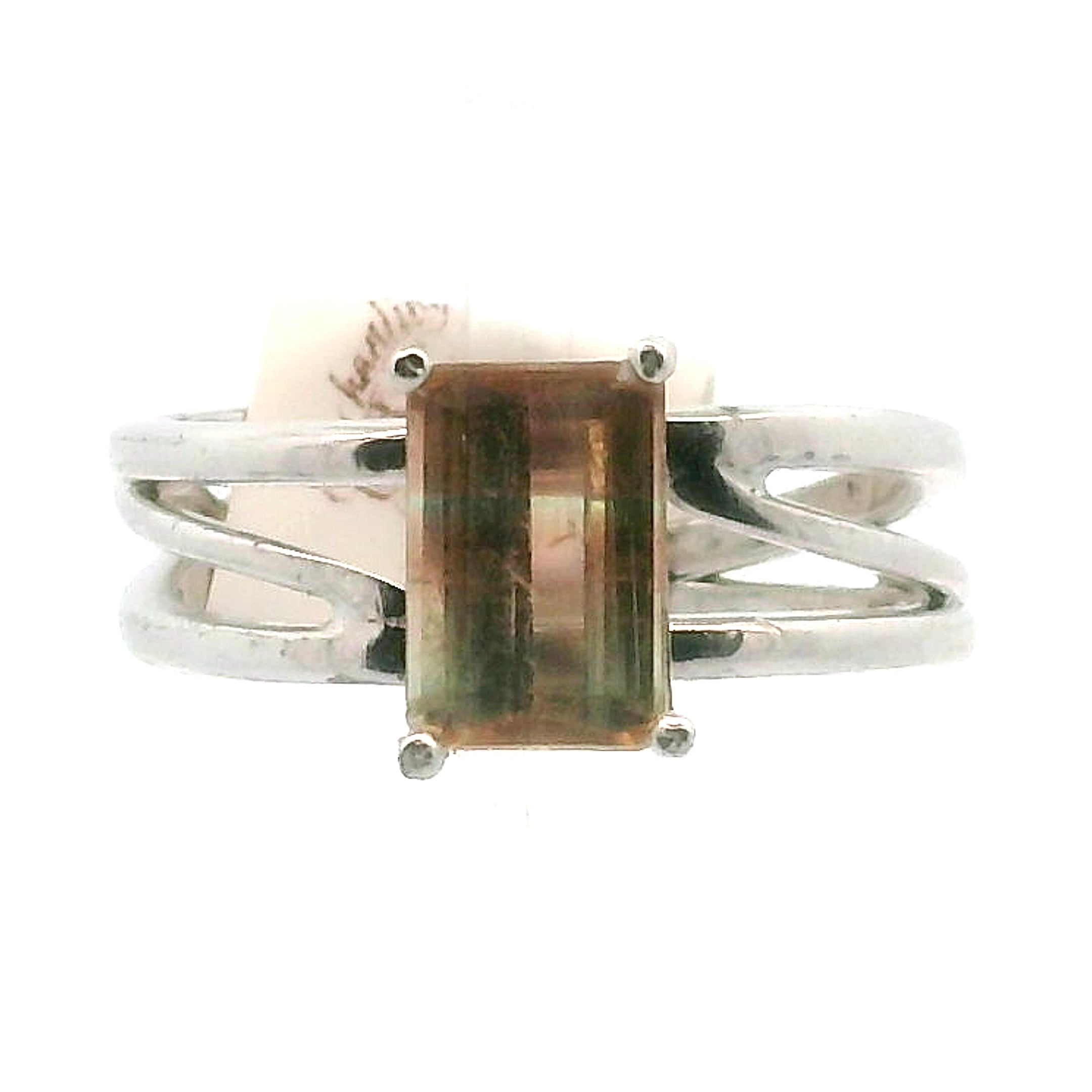 Unicorn Tourmaline Cuff Ring .925 Silver for Spiritual Wisdom