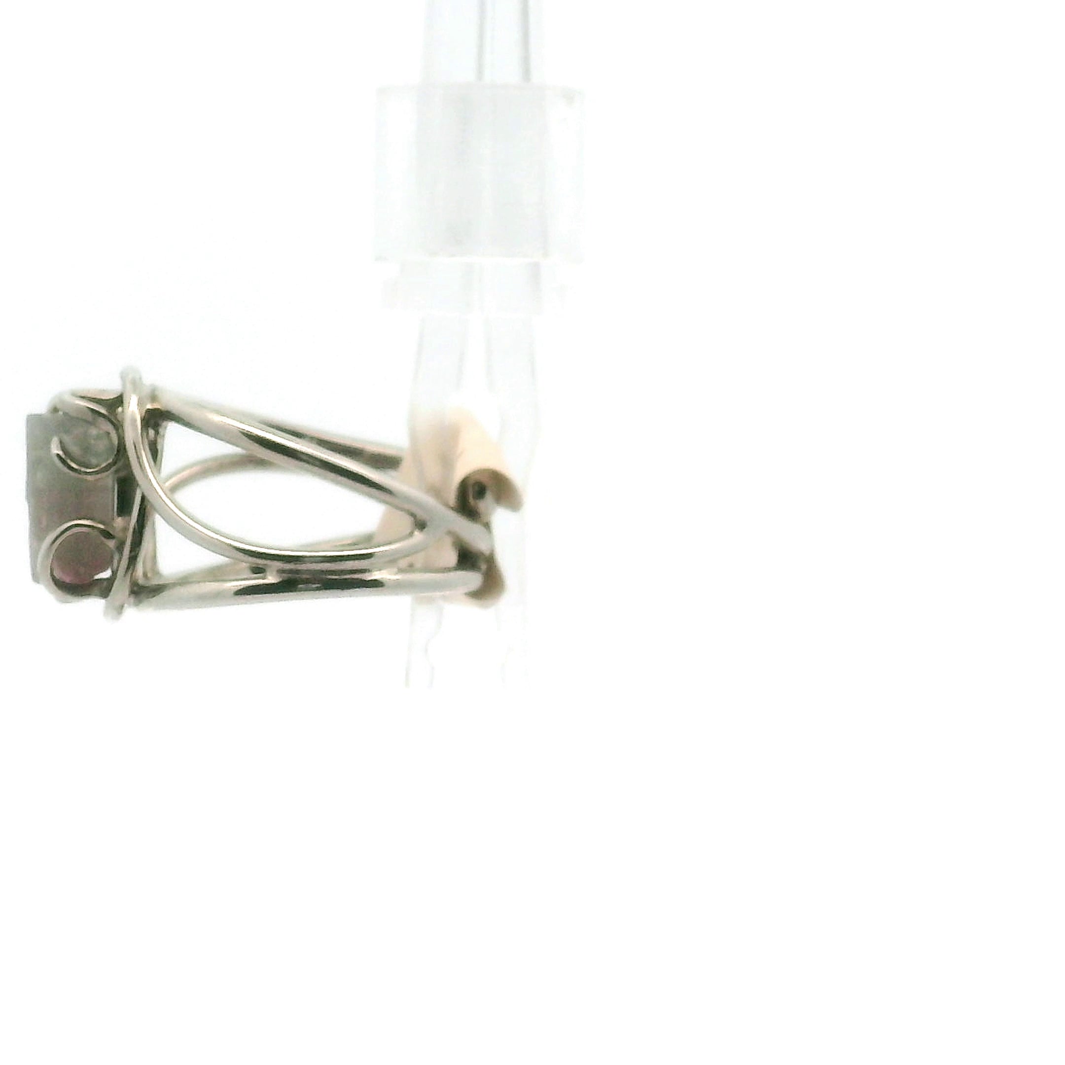 Rough Tourmaline Cuff Ring .925 Silver for Spiritual Wisdom