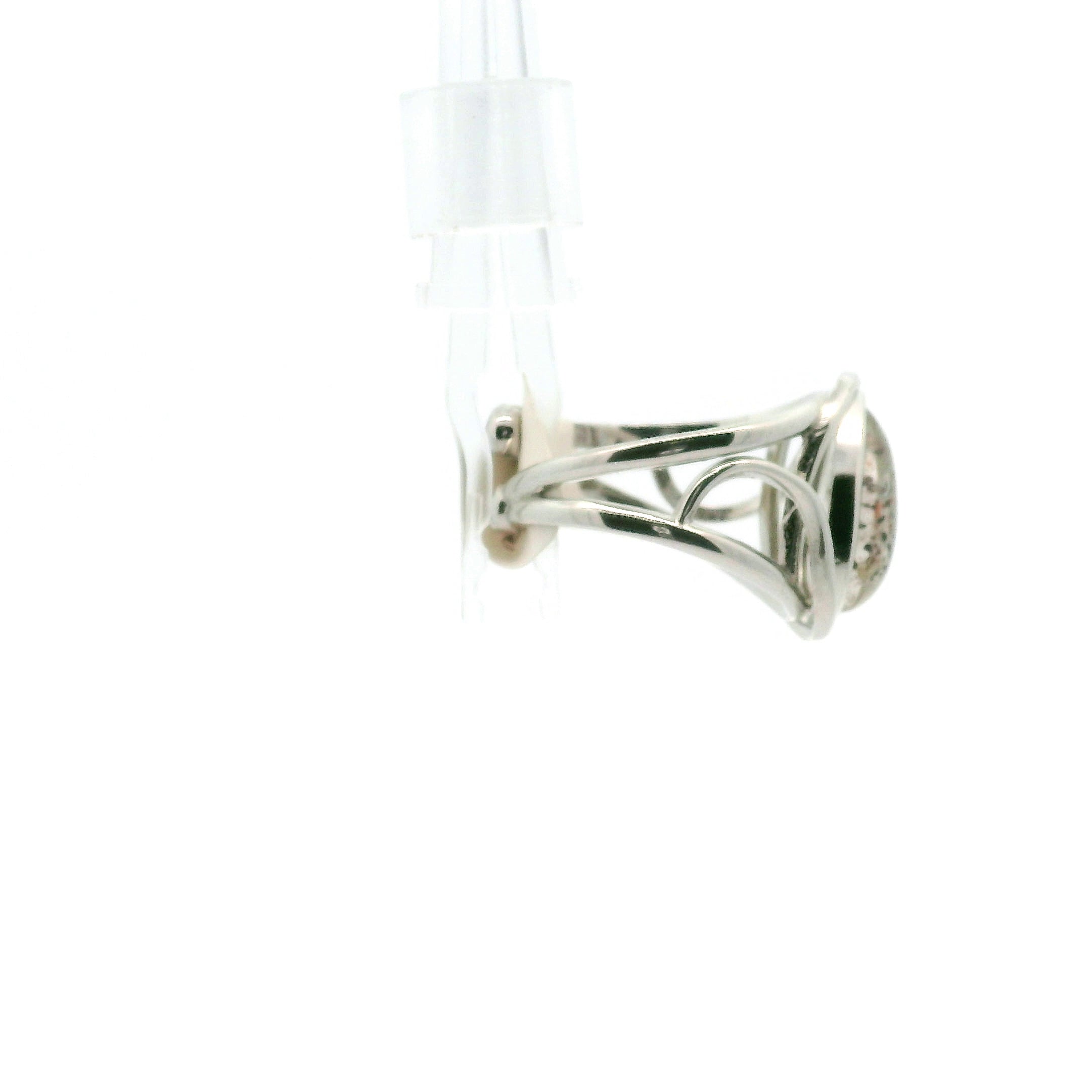 Rose Quartz Geothite Drop Cuff Ring .925 Silver for Compassion and Self Love