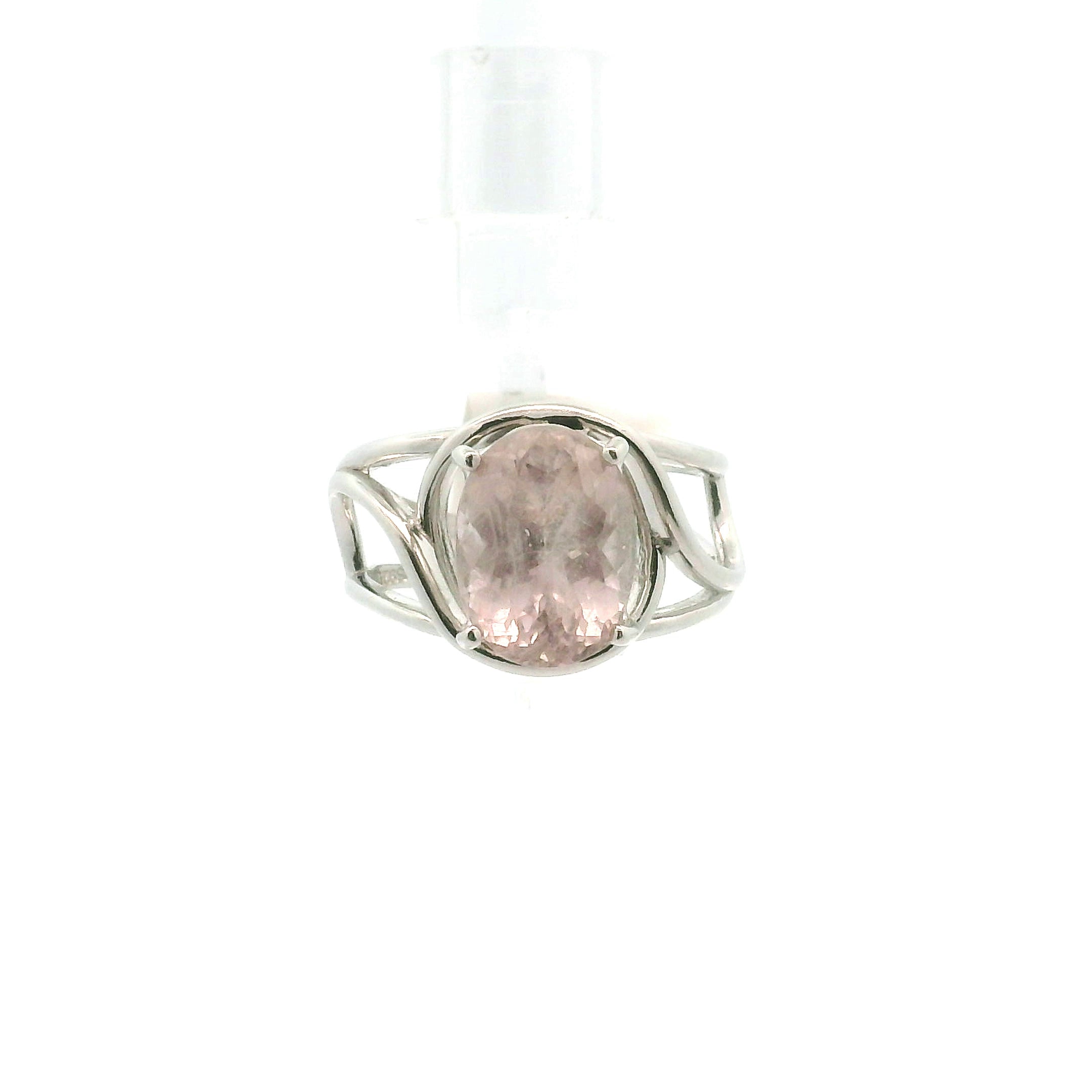 Pink Apatite Cuff Ring .925 Silver for Connection with Angels, Ancestors and Spirit Guides