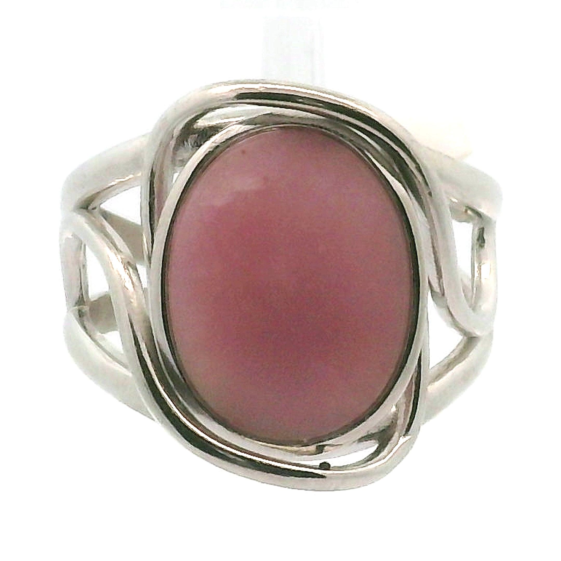 Pink Petalite Midi Cuff Ring 925 Silver for Joy, Love and Empowerment