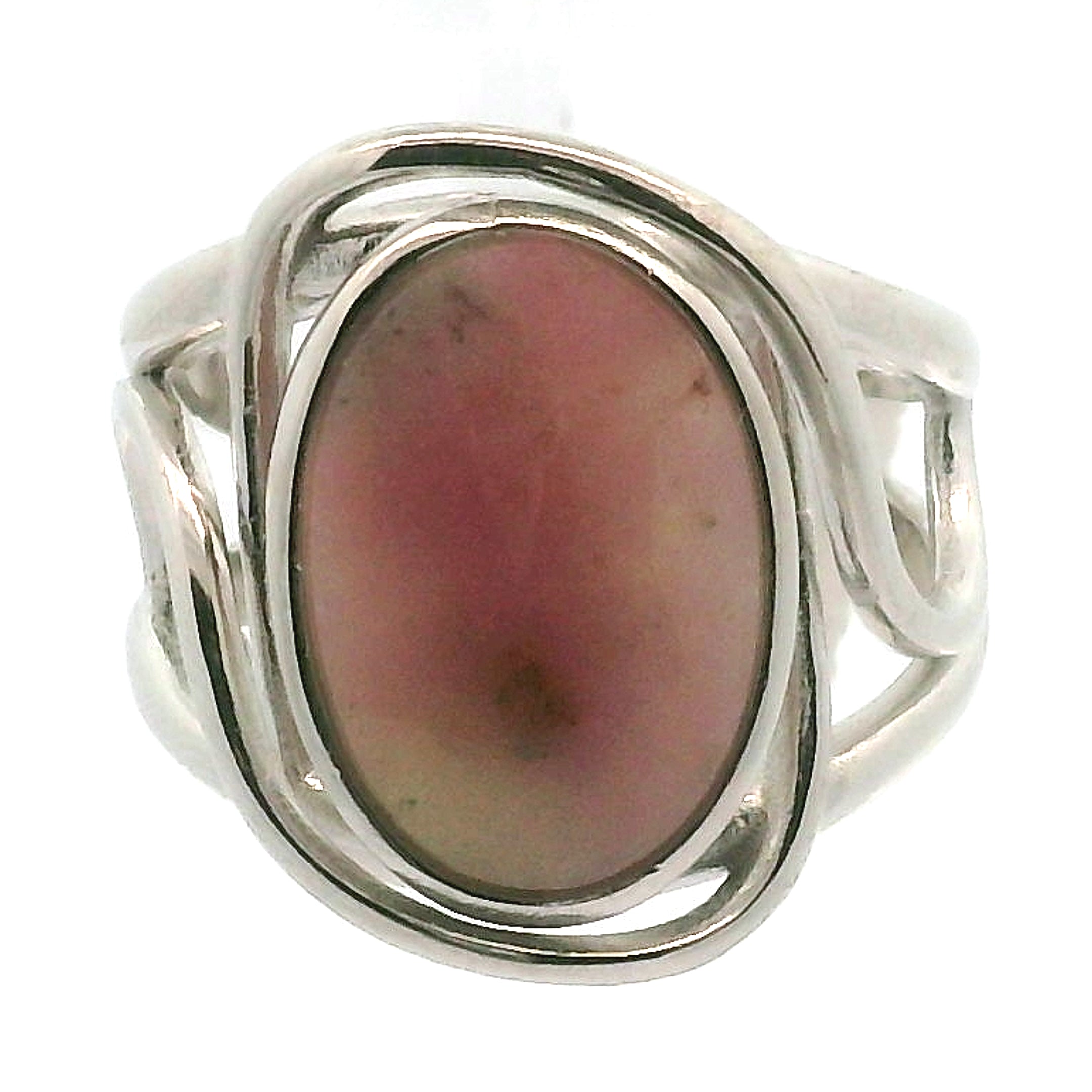 Pink Petalite Midi Cuff Ring 925 Silver for Joy, Love and Empowerment