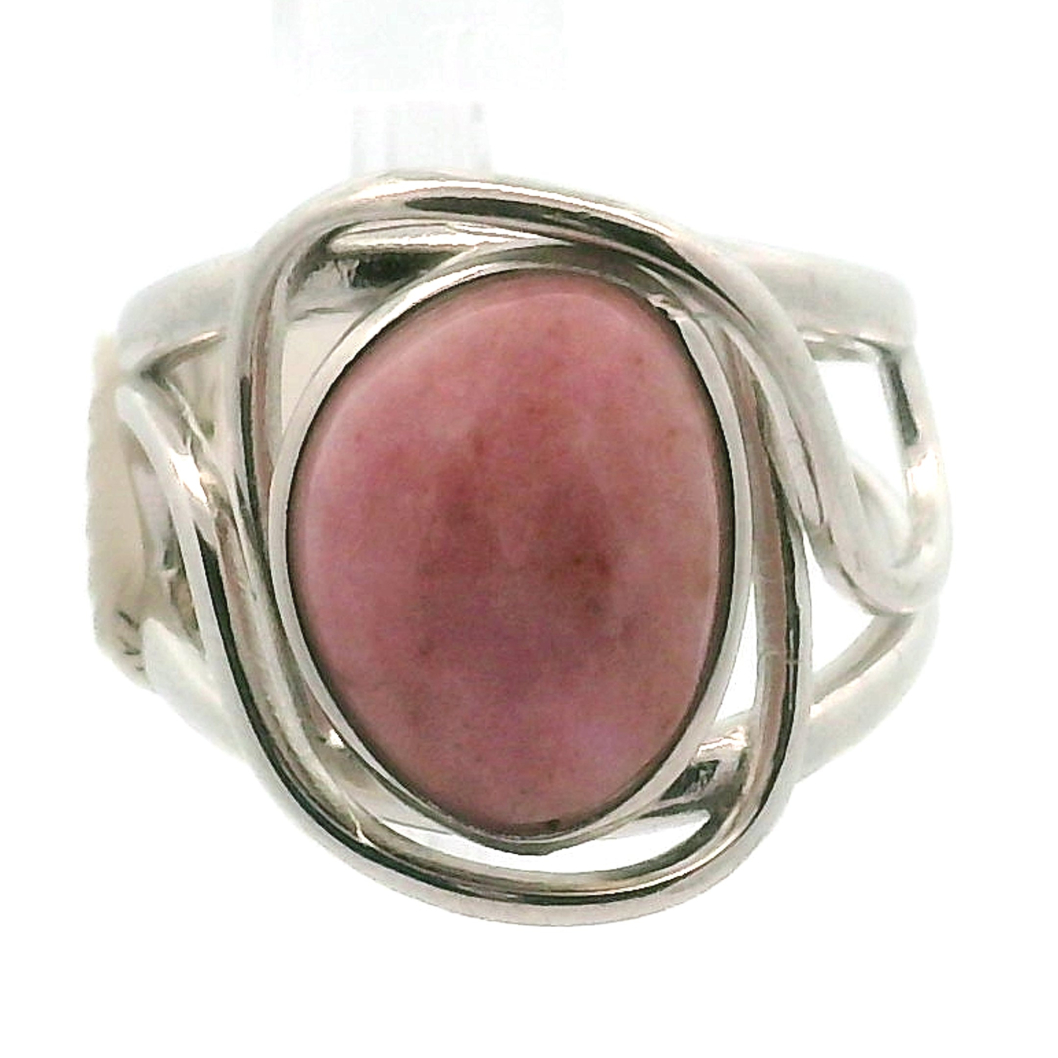 Pink Petalite Midi Cuff Ring 925 Silver for Joy, Love and Empowerment