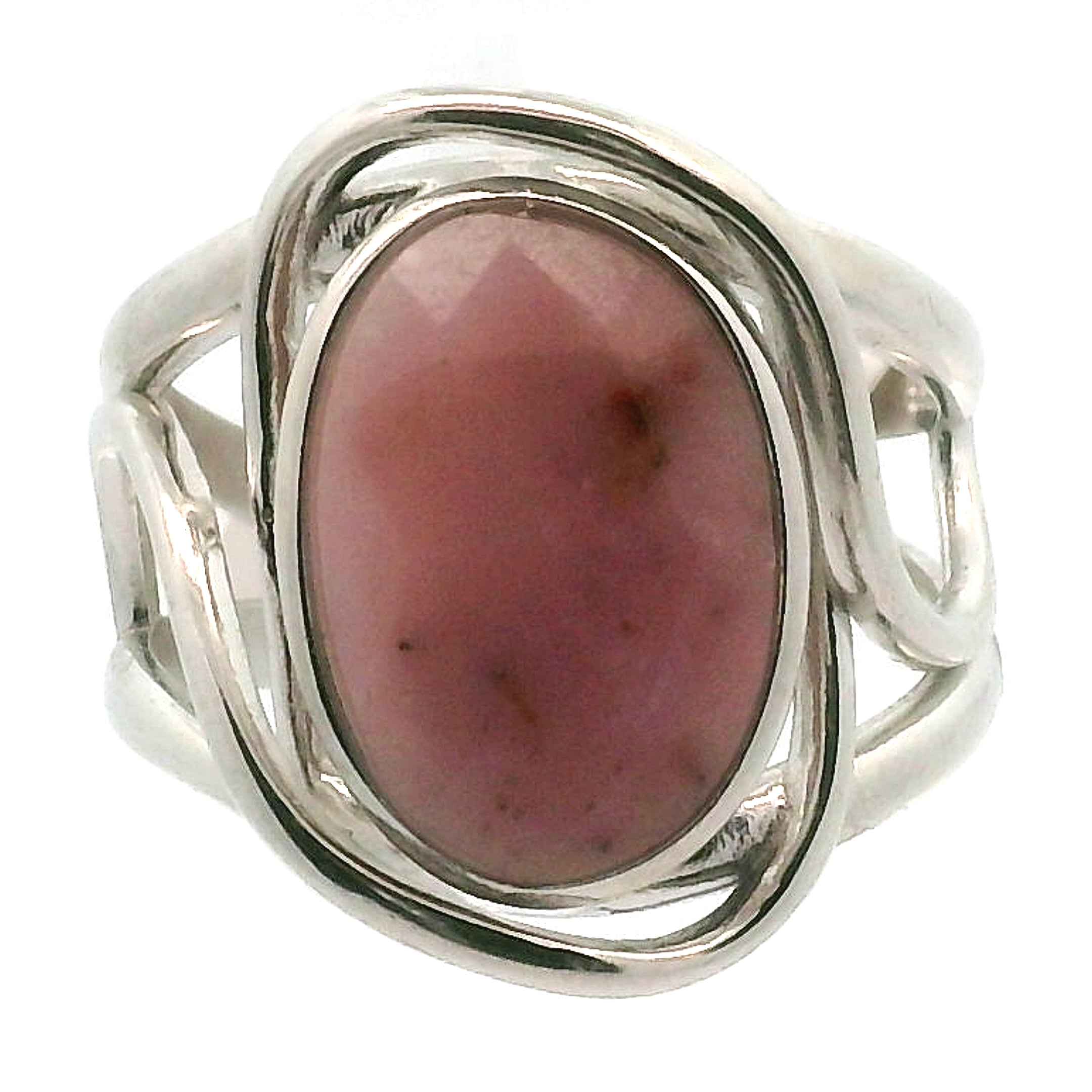 Pink Petalite Midi Cuff Ring 925 Silver for Joy, Love and Empowerment