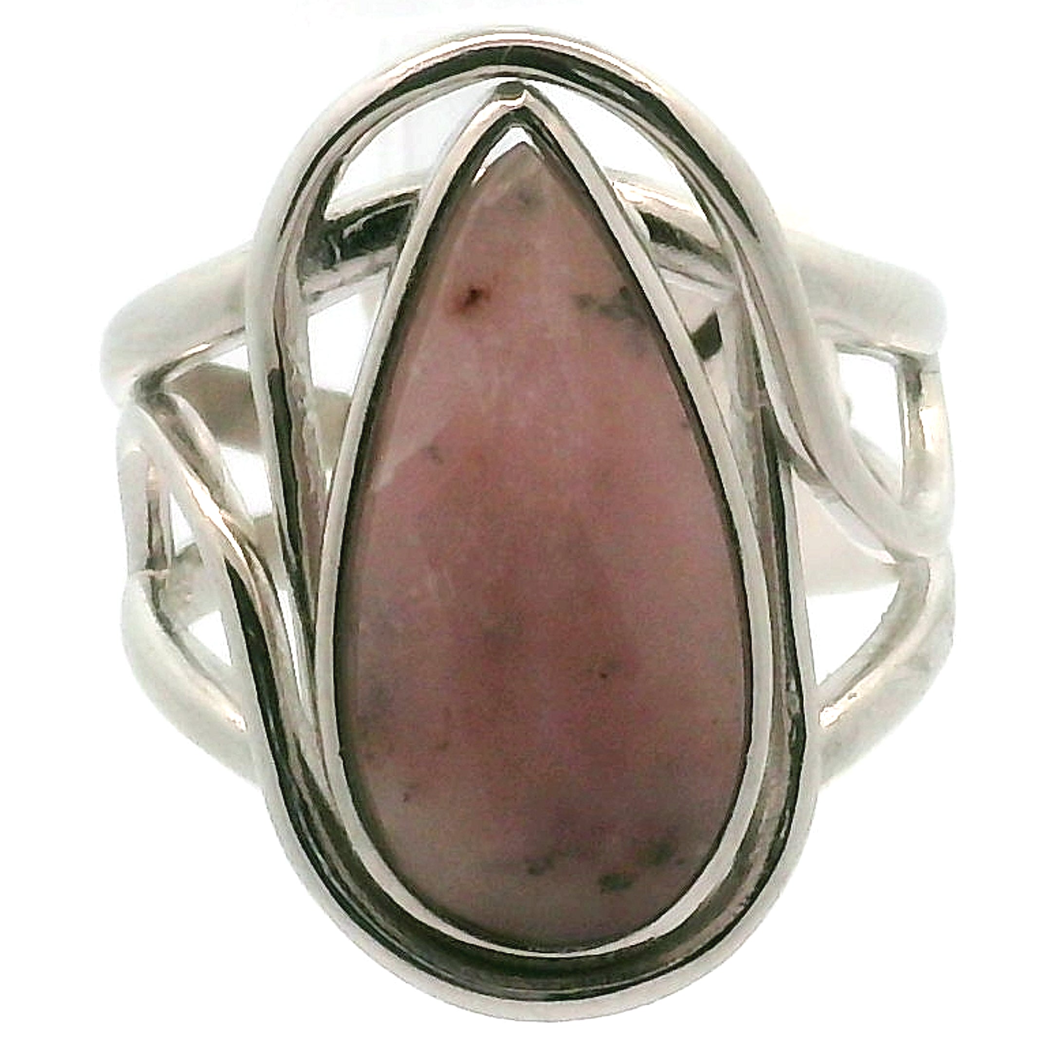 Pink Petalite Midi Cuff Ring 925 Silver for Joy, Love and Empowerment
