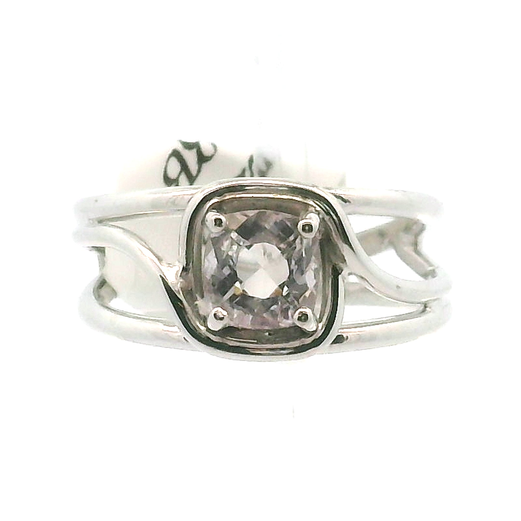 Kunzite Midi Cuff Ring .925 Silver for Emotional Healing, Joy and Love