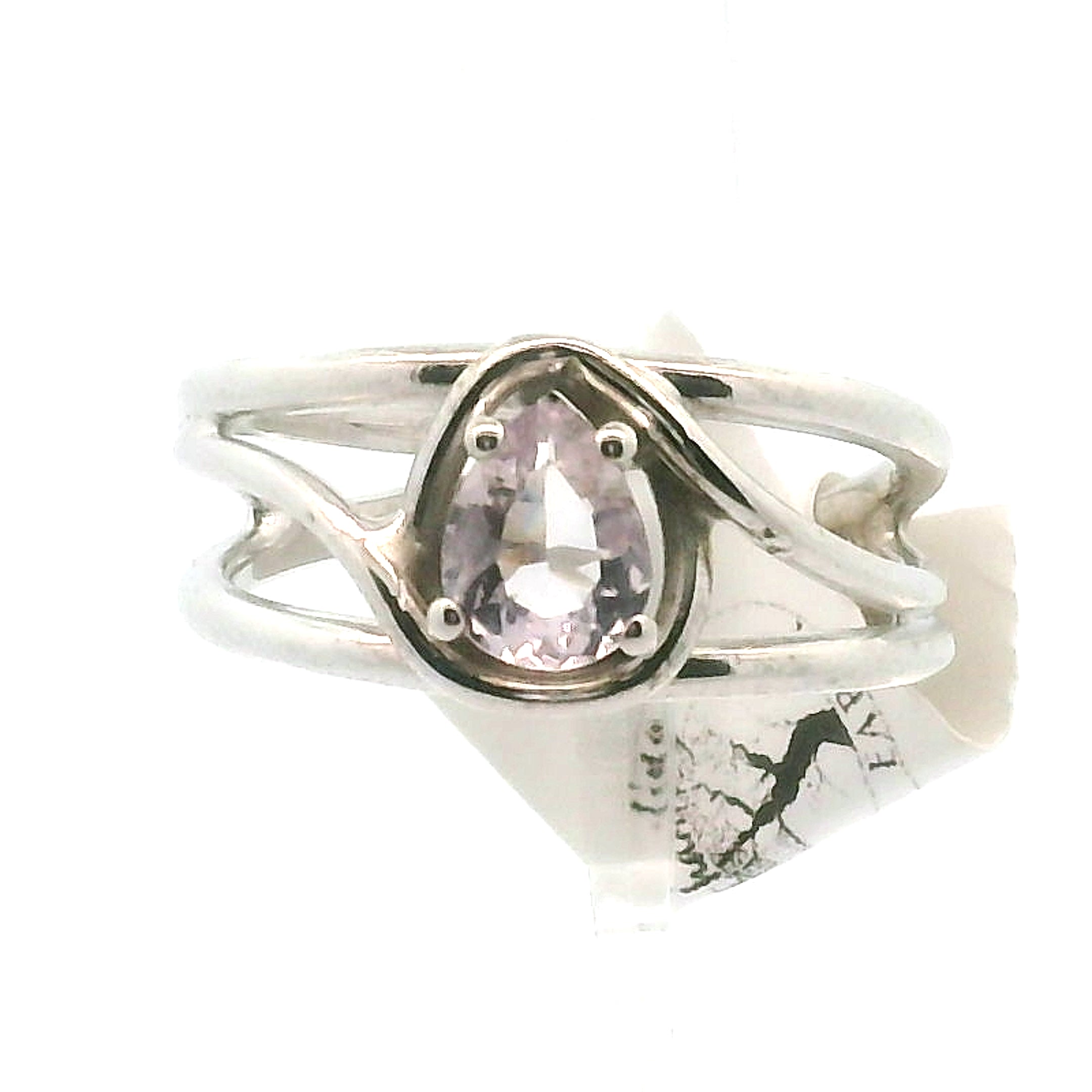 Kunzite Midi Cuff Ring .925 Silver for Emotional Healing, Joy and Love
