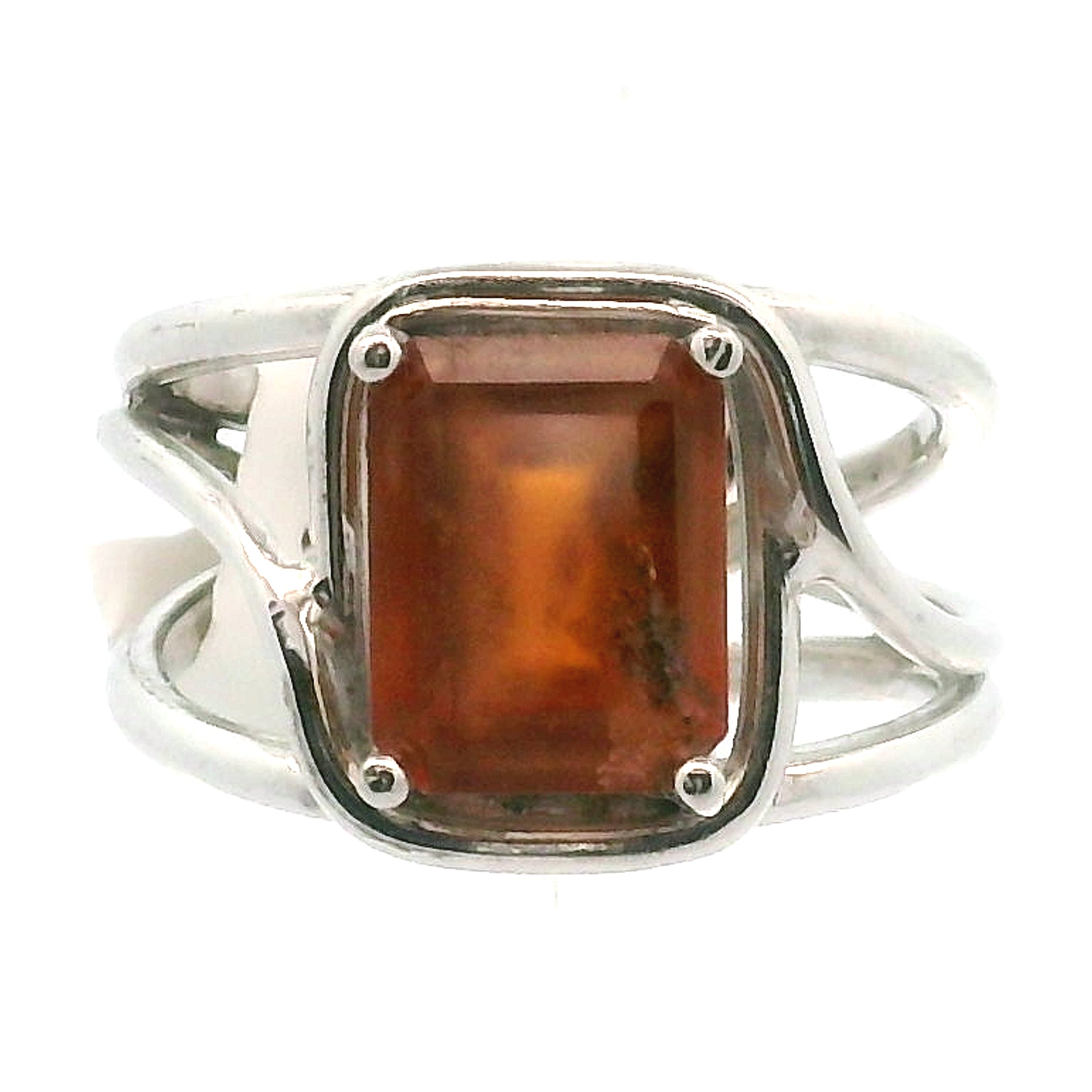 Hessonite Garnet Cuff Ring in .925 Silver for Manifesting Love and Success in your Career, Protection and Wealth