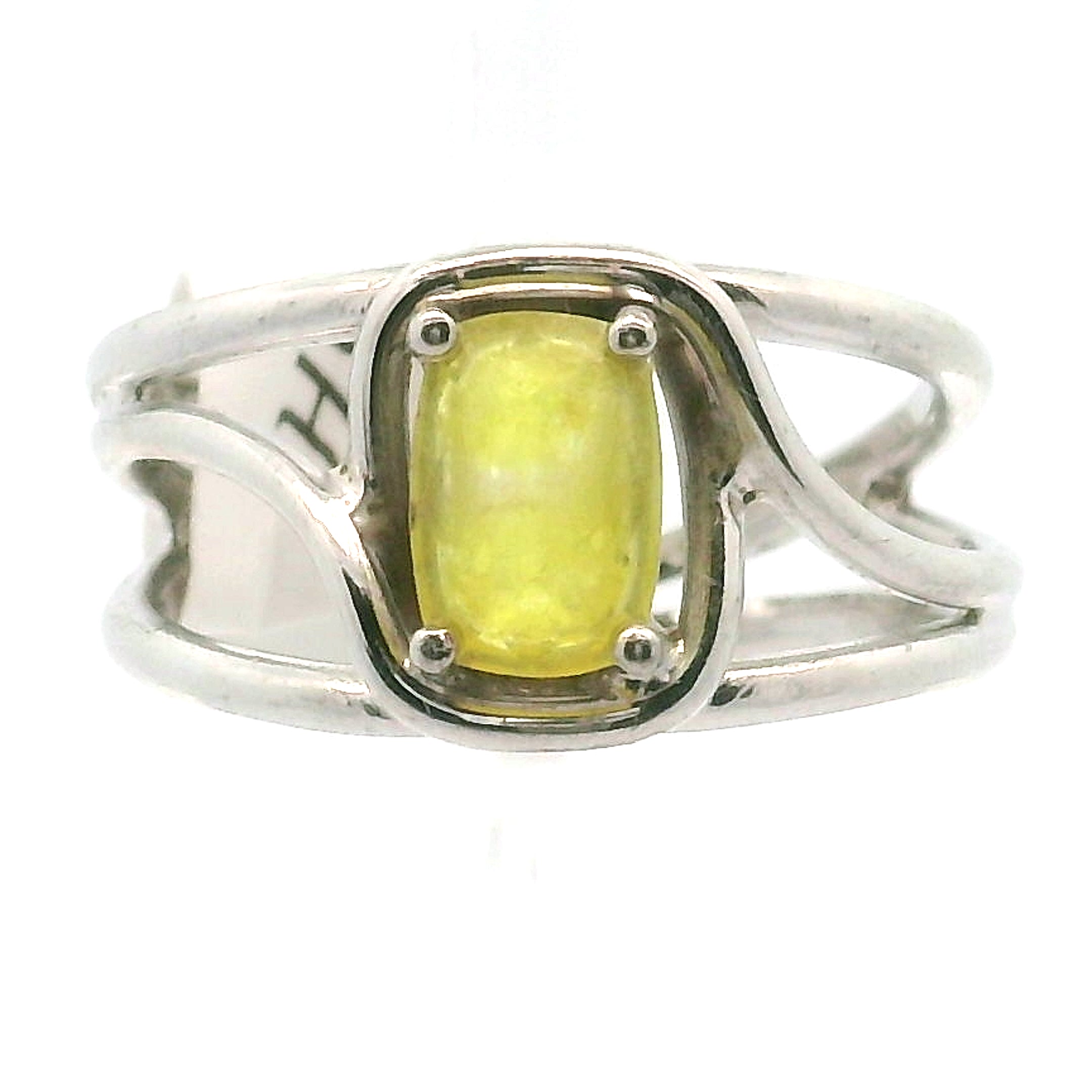 Brucite Cuff Ring .925 Silver for Promoting Personal Power & Connection with Higher Self