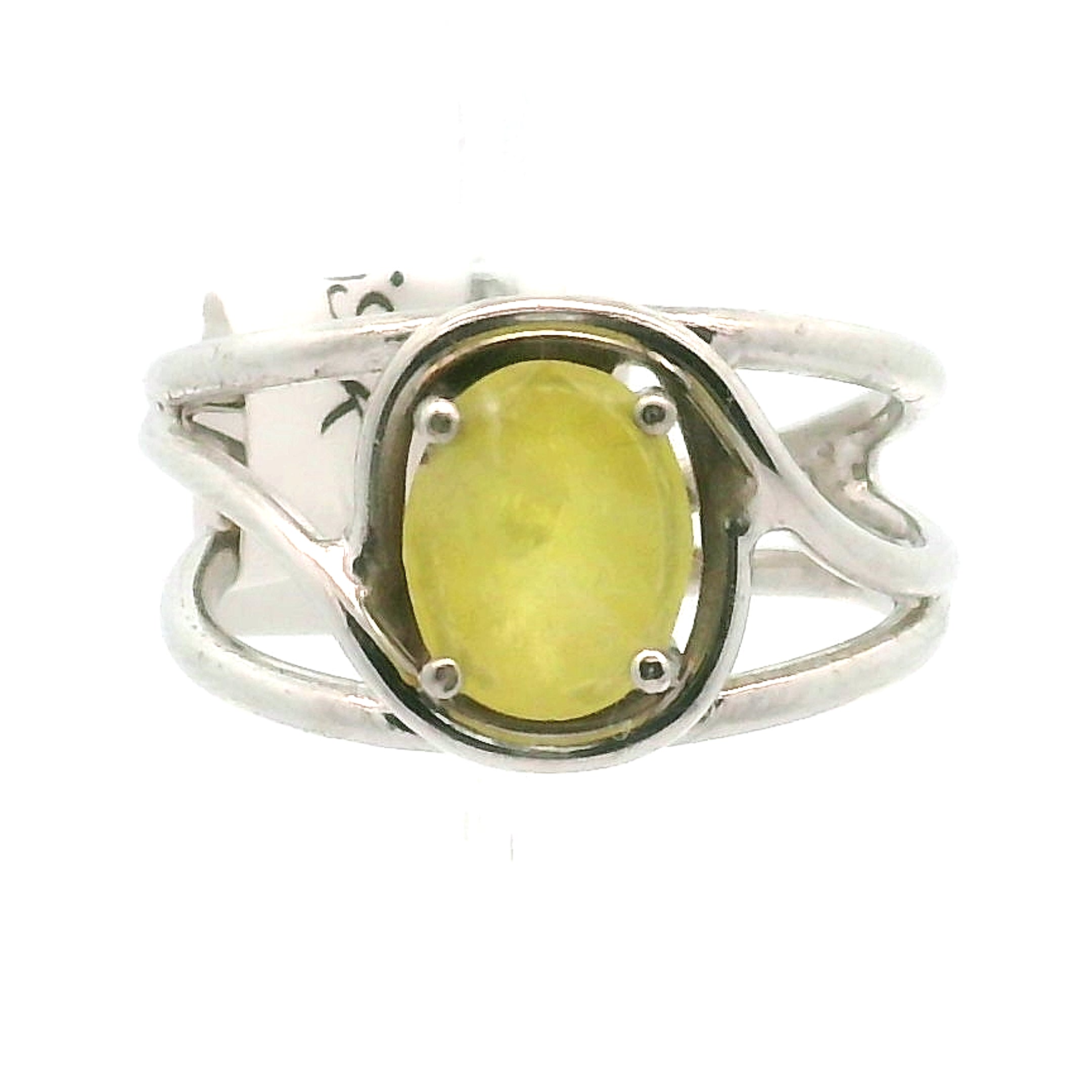 Brucite Cuff Ring .925 Silver for Promoting Personal Power & Connection with Higher Self