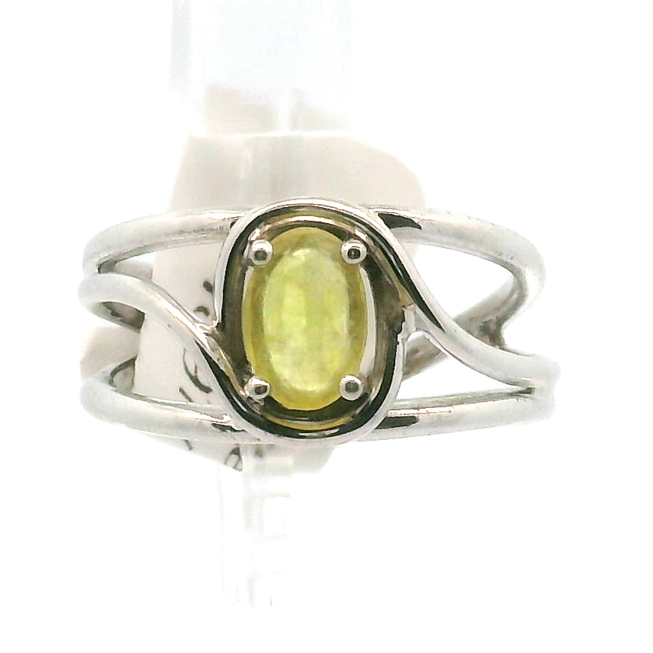 Brucite Cuff Ring .925 Silver for Promoting Personal Power & Connection with Higher Self