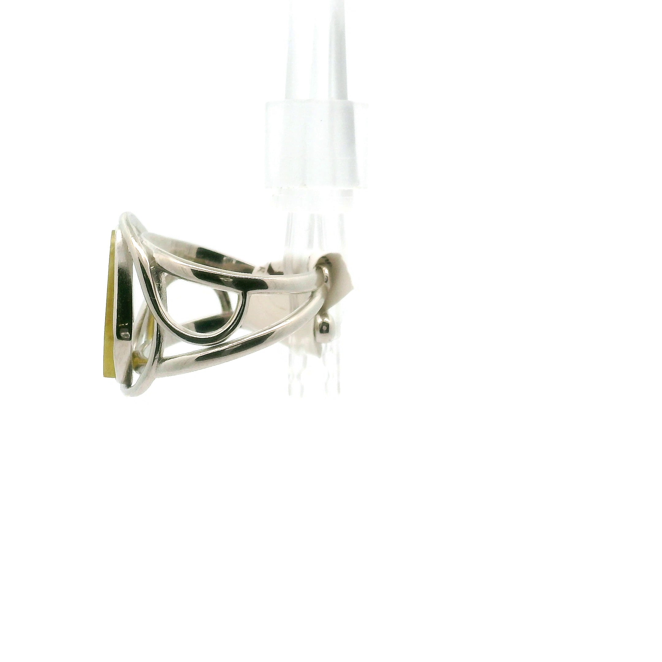 Yellow Tourmaline Cuff Ring.925 Silver for Awareness, Communication and Meditation