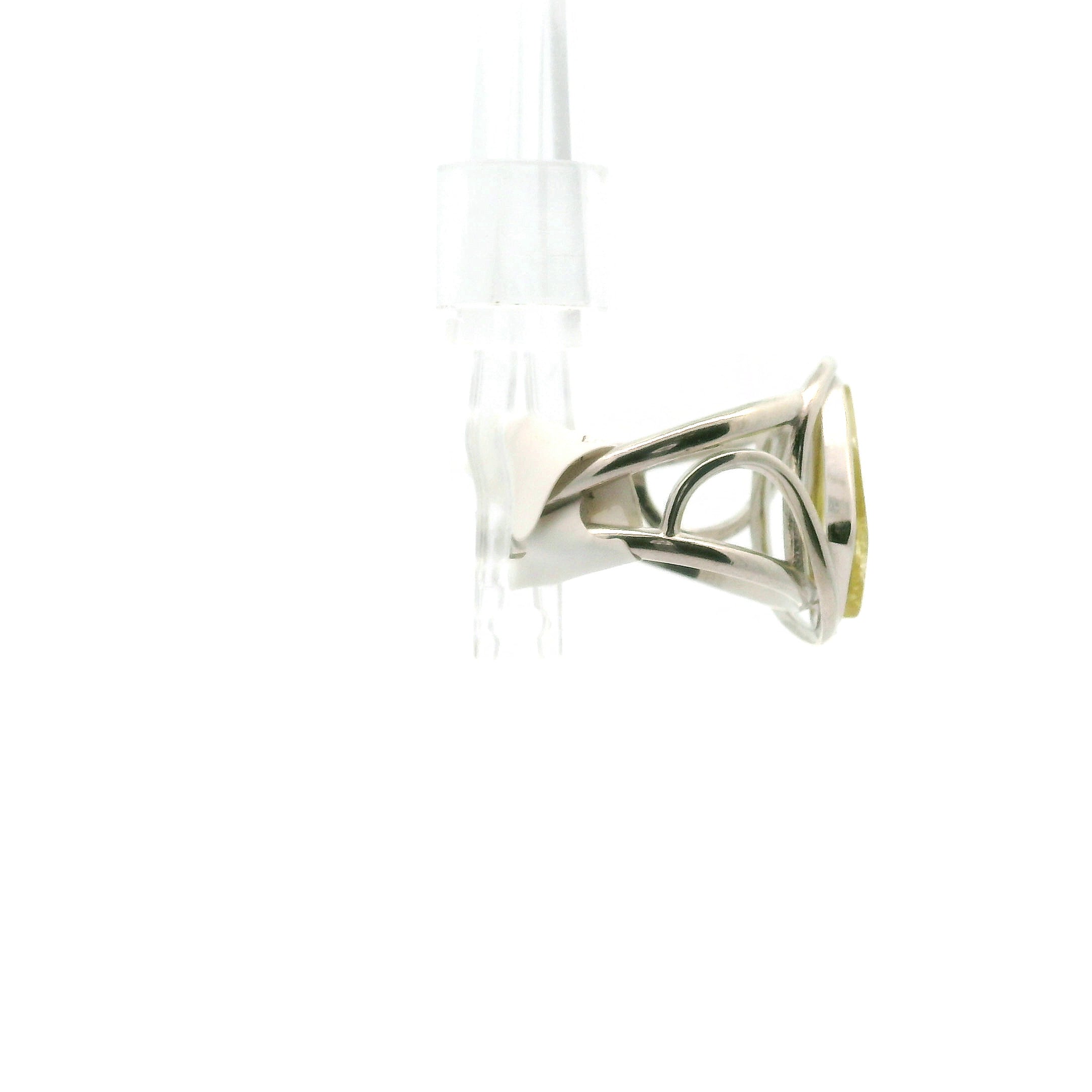 Yellow Tourmaline Cuff Ring.925 Silver for Awareness, Communication and Meditation