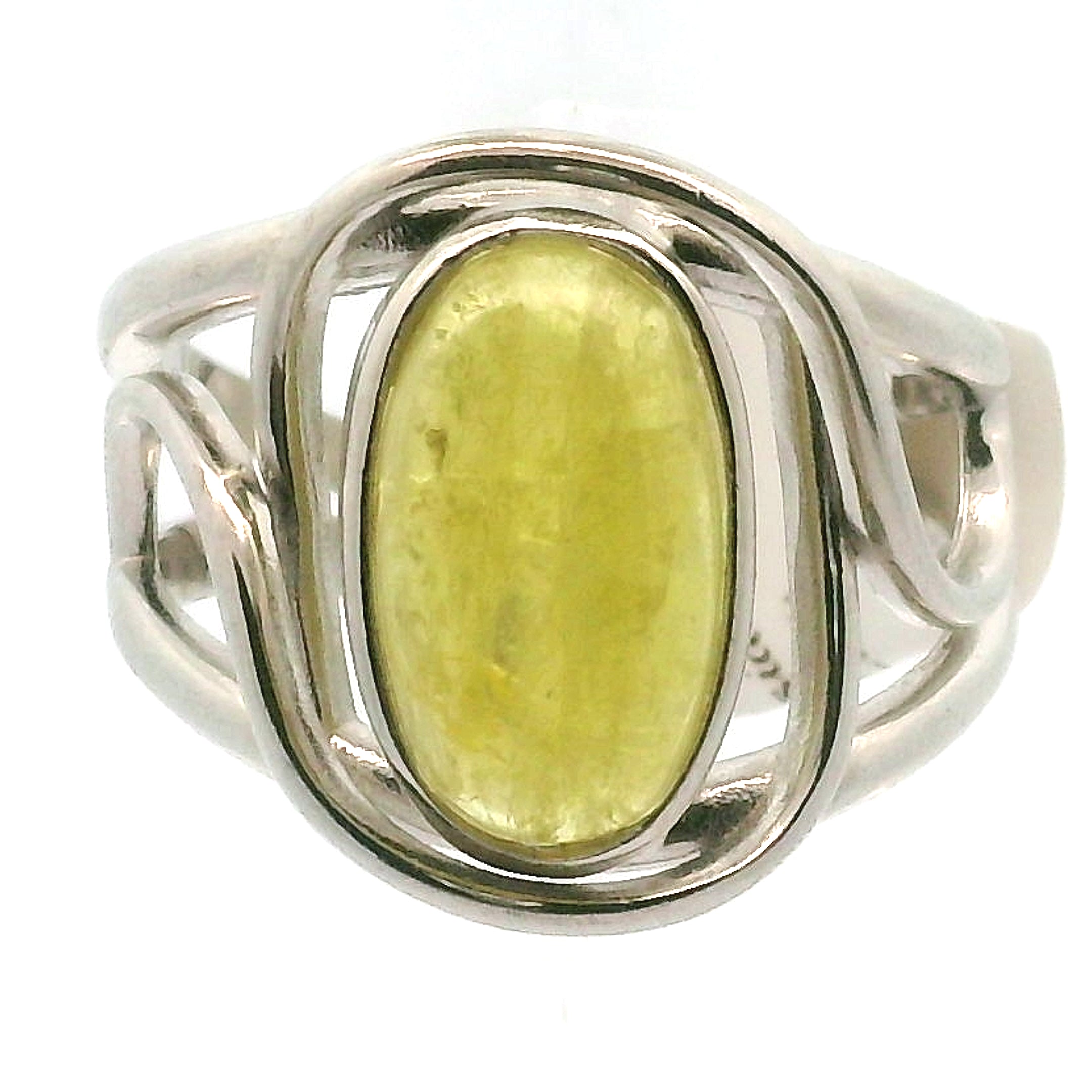 Yellow Tourmaline Cuff Ring.925 Silver for Awareness, Communication and Meditation