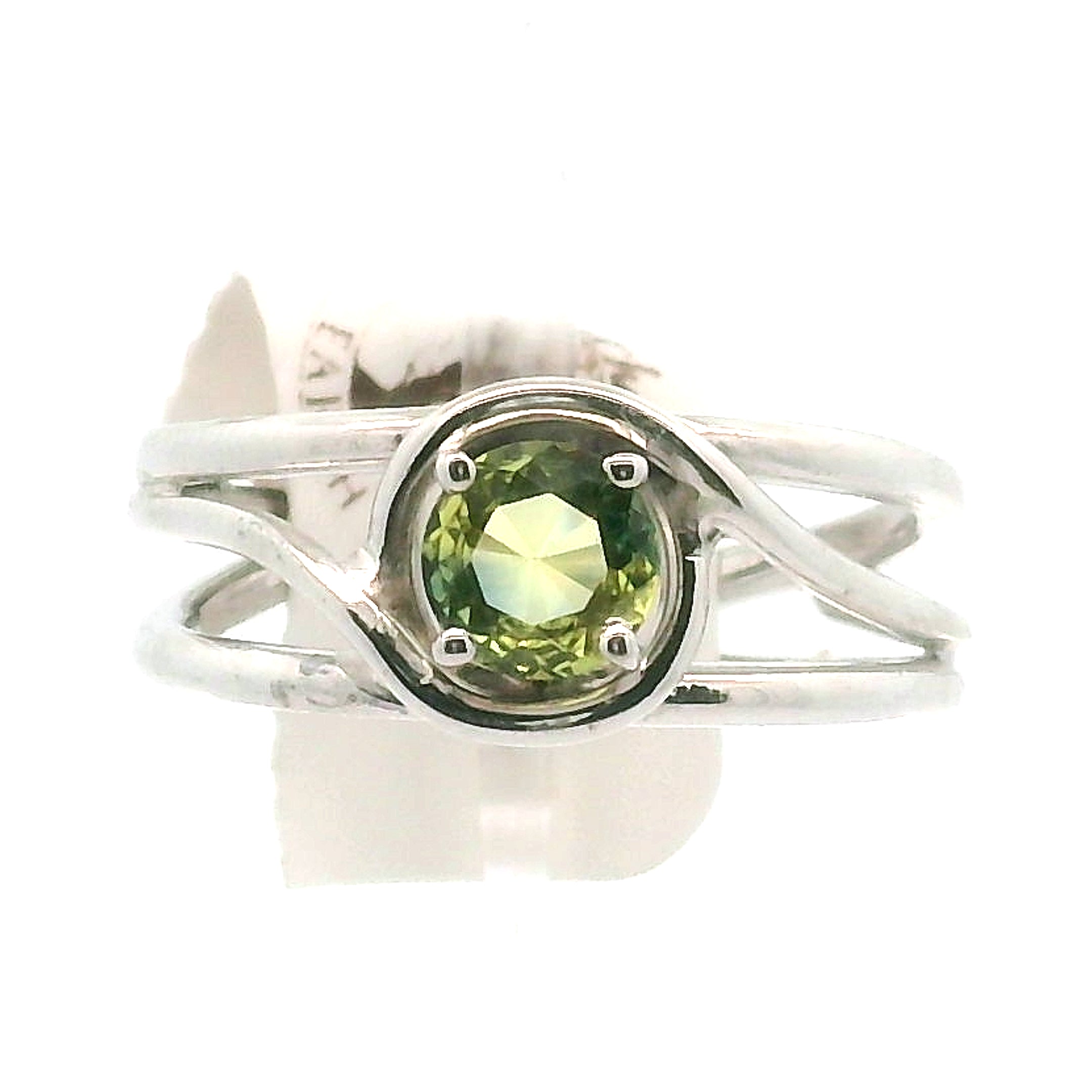 Yellow & Blue Nigeria Sapphire Midi Cuff Ring .925 Sterling Silver for Dream-work and Self-Discipline