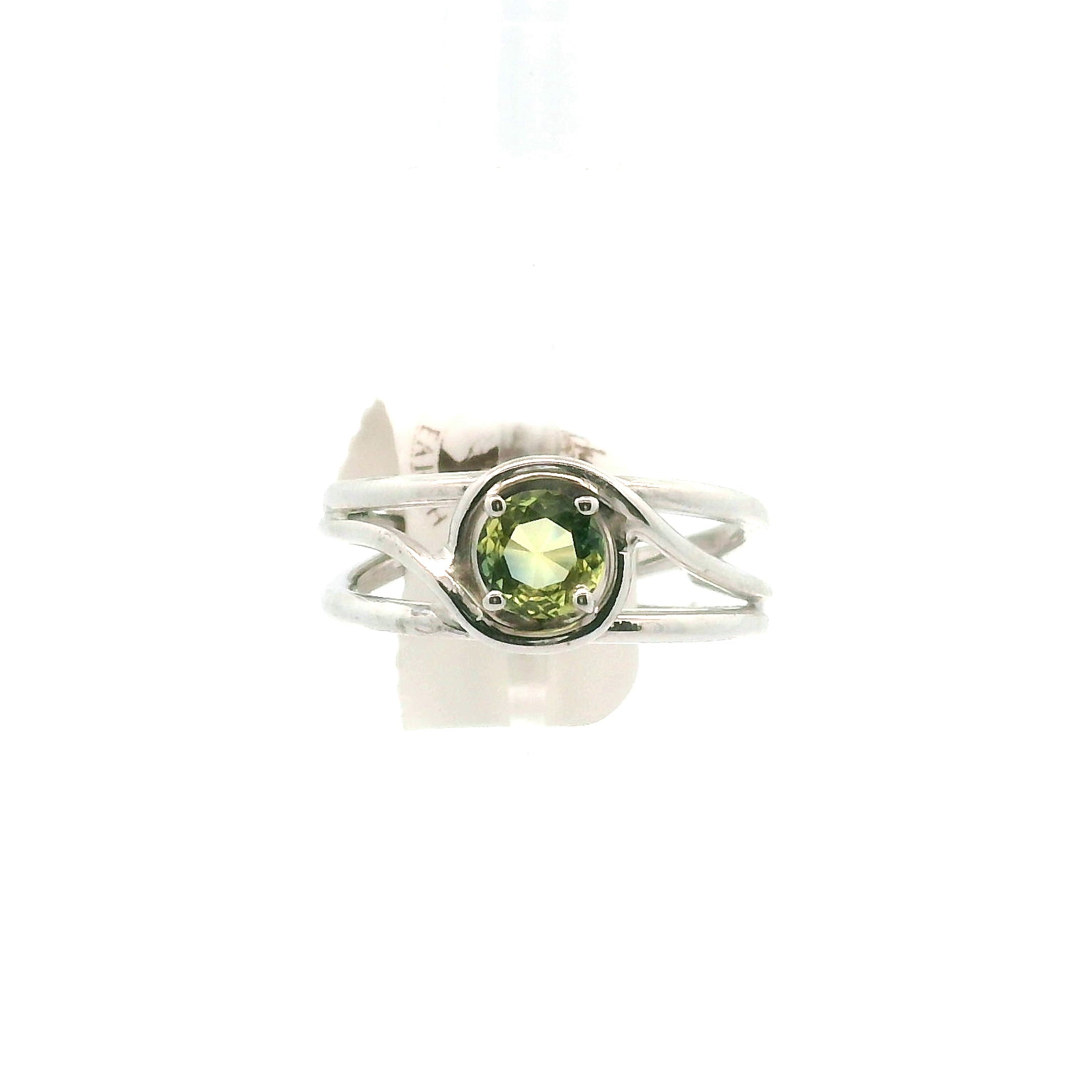 Yellow & Blue Nigeria Sapphire Midi Cuff Ring .925 Sterling Silver for Dream-work and Self-Discipline