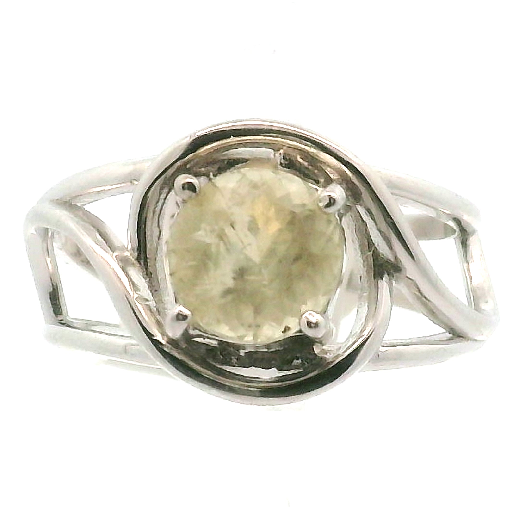 Leucite Cuff Ring 925 Silver for Unity and Purification