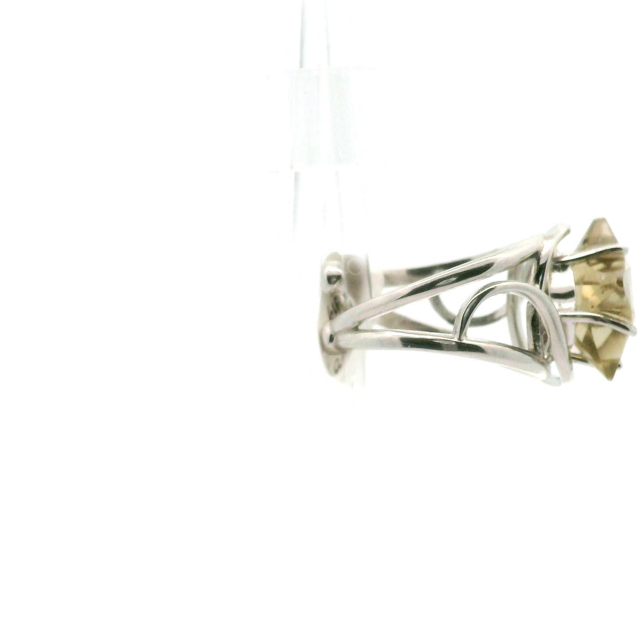 Smoky Citrine Star Adjustable Cuff Ring .925 Silver for Protection and Transformation