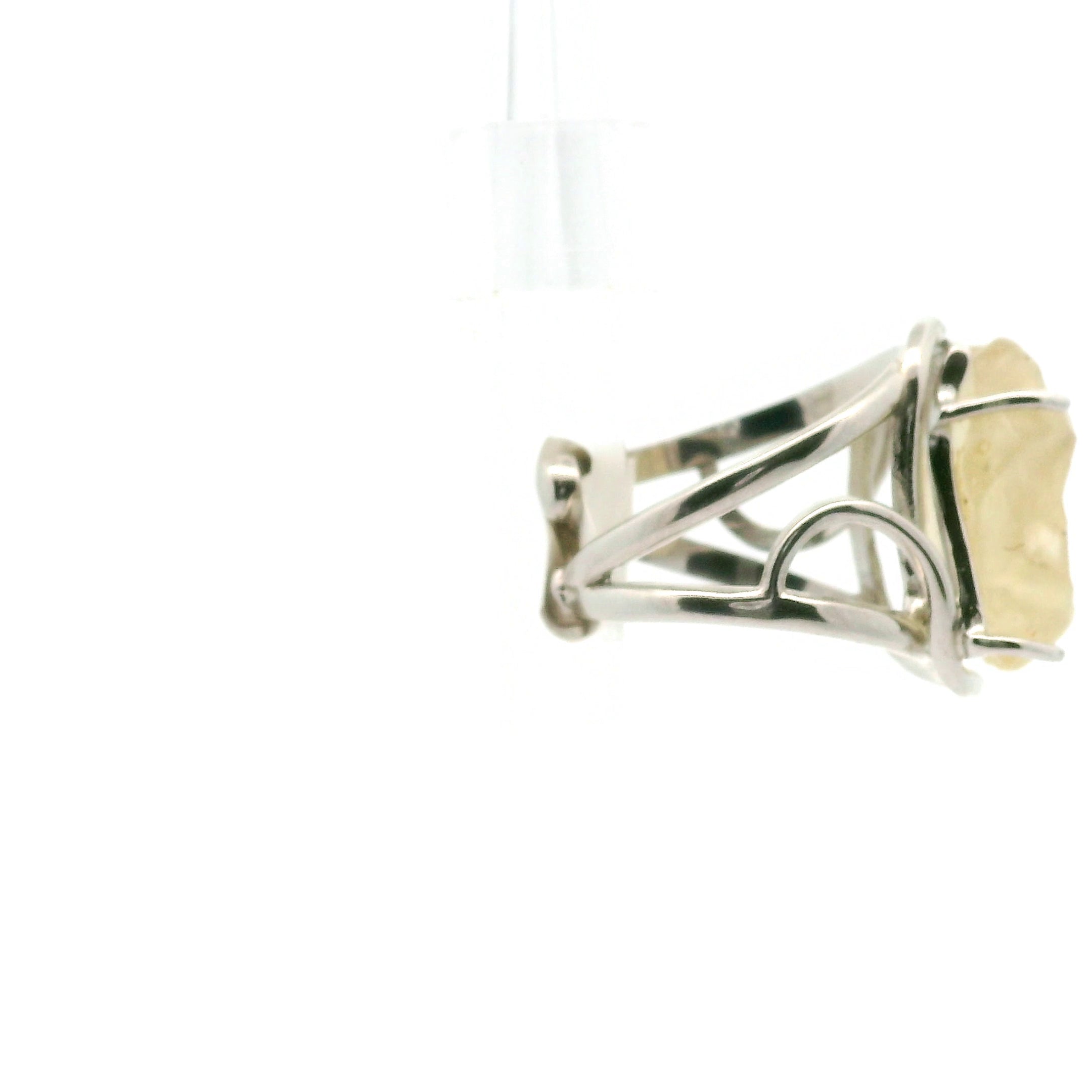 Libyan Desert Glass Cuff Ring .925 Silver for Confidence, Manifestation and Personal Power