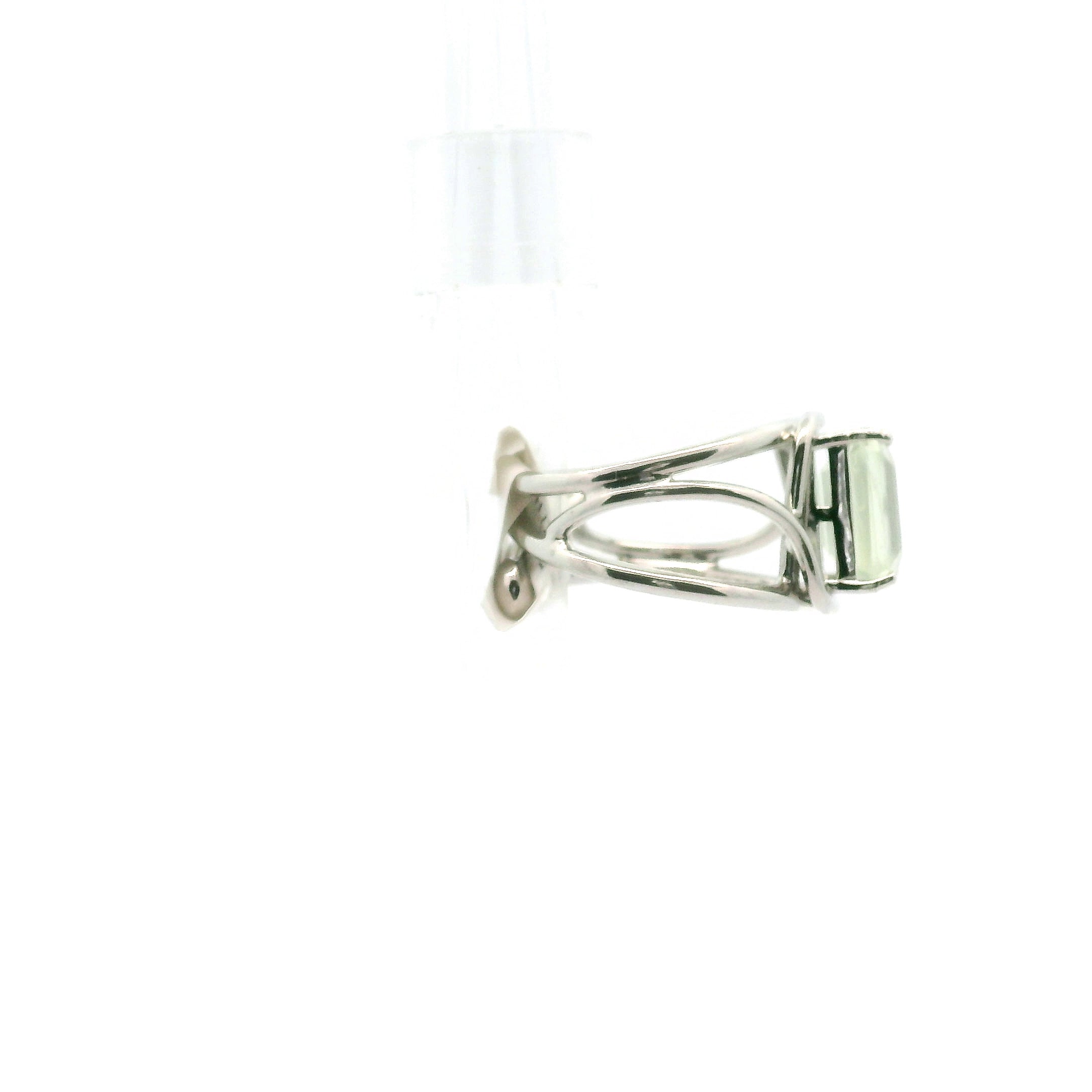 Australian Prehnite Midi Cuff Ring .925 Silver for Heart Healing and Rejuvenation