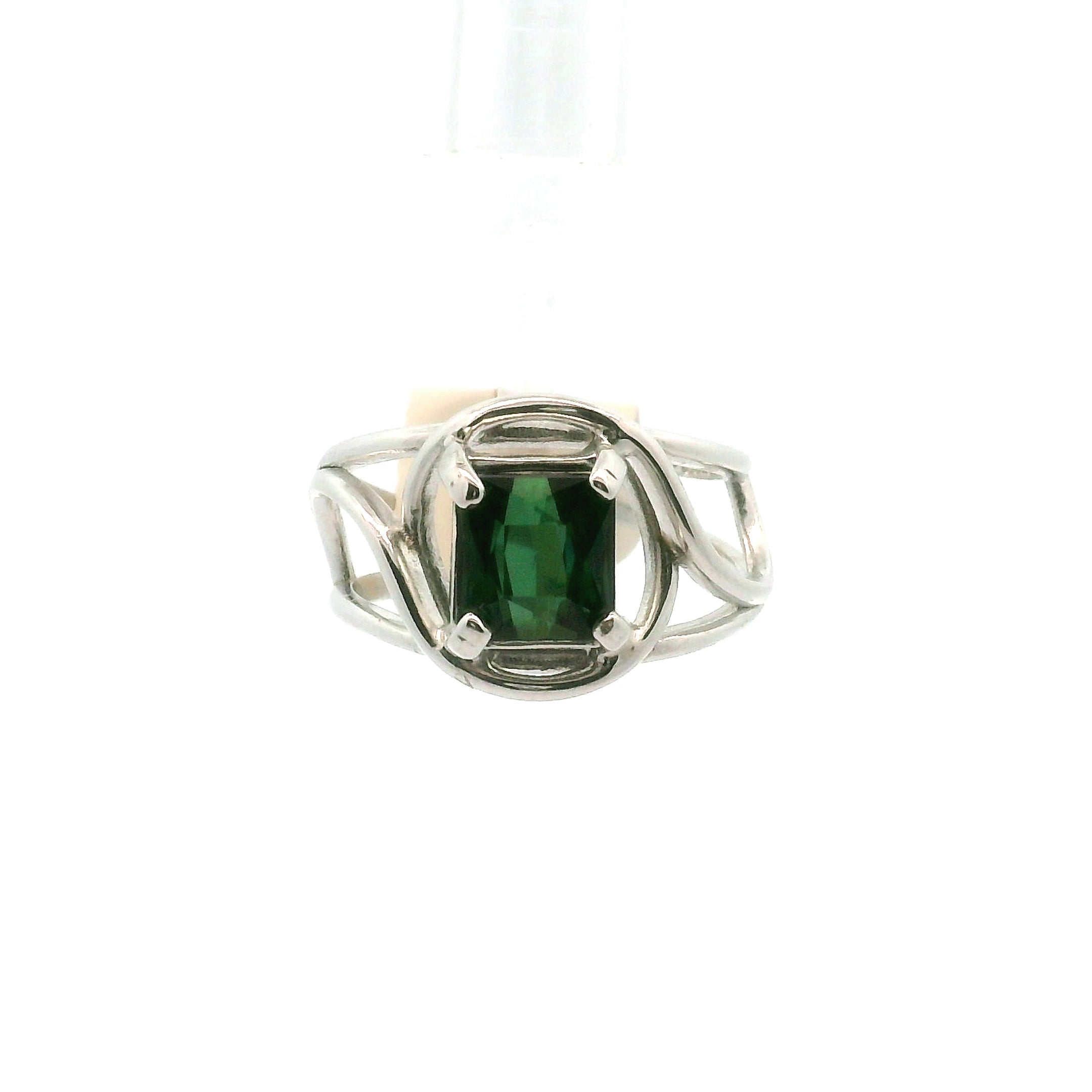 Blue Green Tourmaline Adjustable Finger Cuff Ring for Healing, Joy and Love