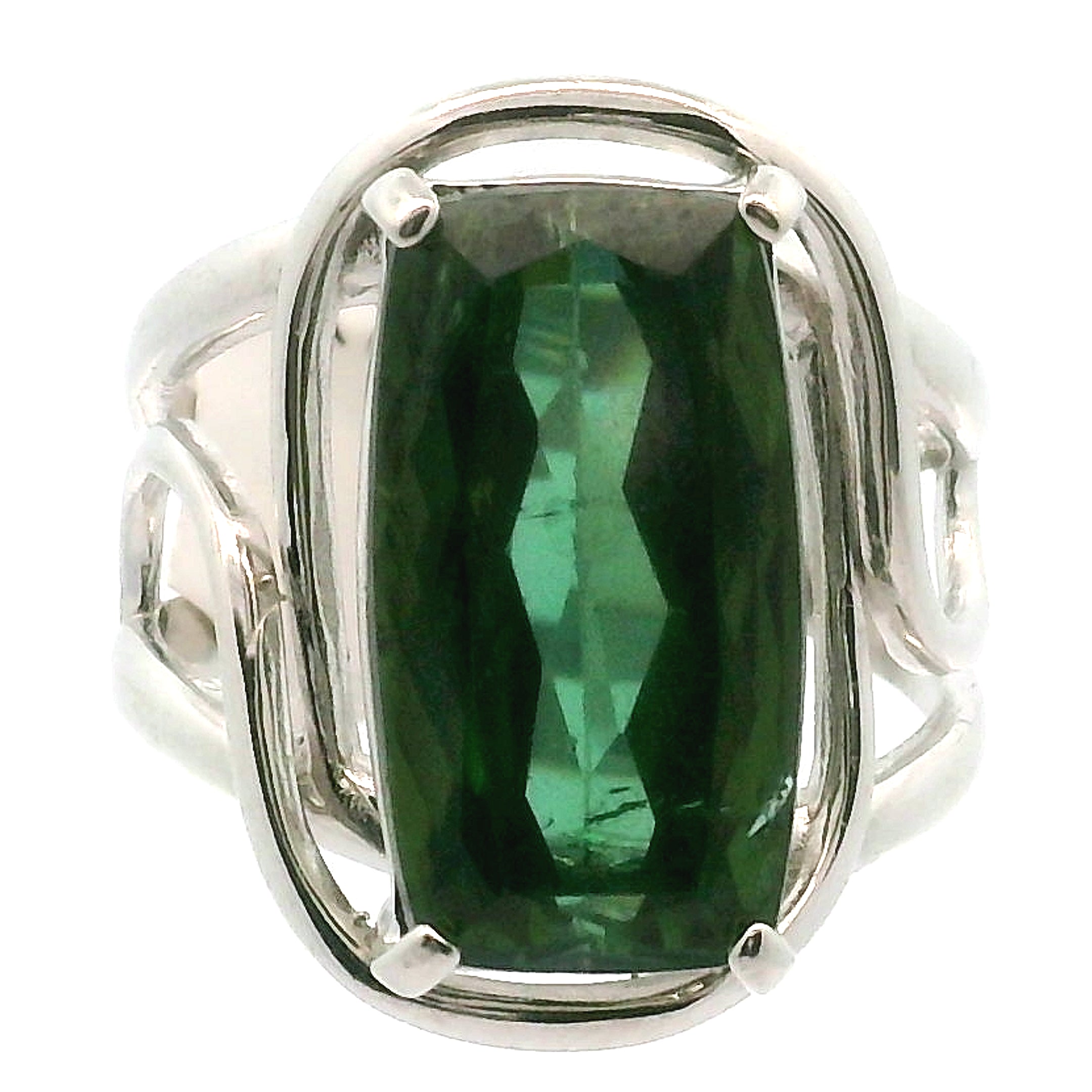 Blue Green Tourmaline Adjustable Finger Cuff Ring for Healing, Joy and Love