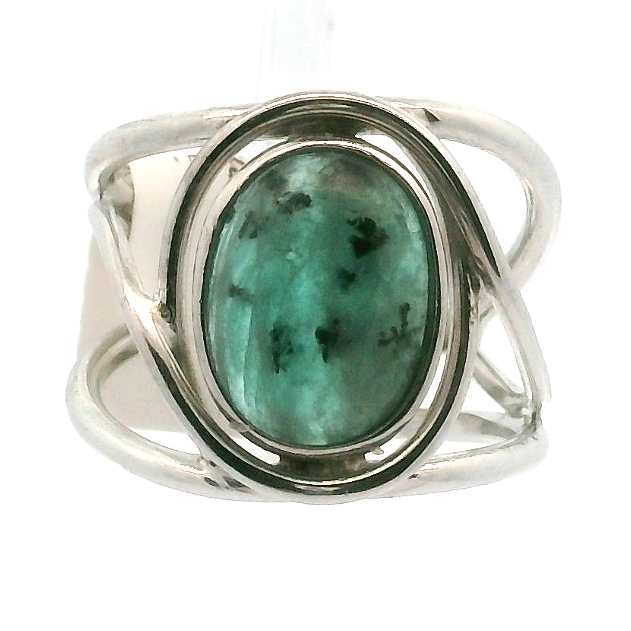 Paraiba Tourmaline Cuff Ring .925 Silver for Spiritual Awareness