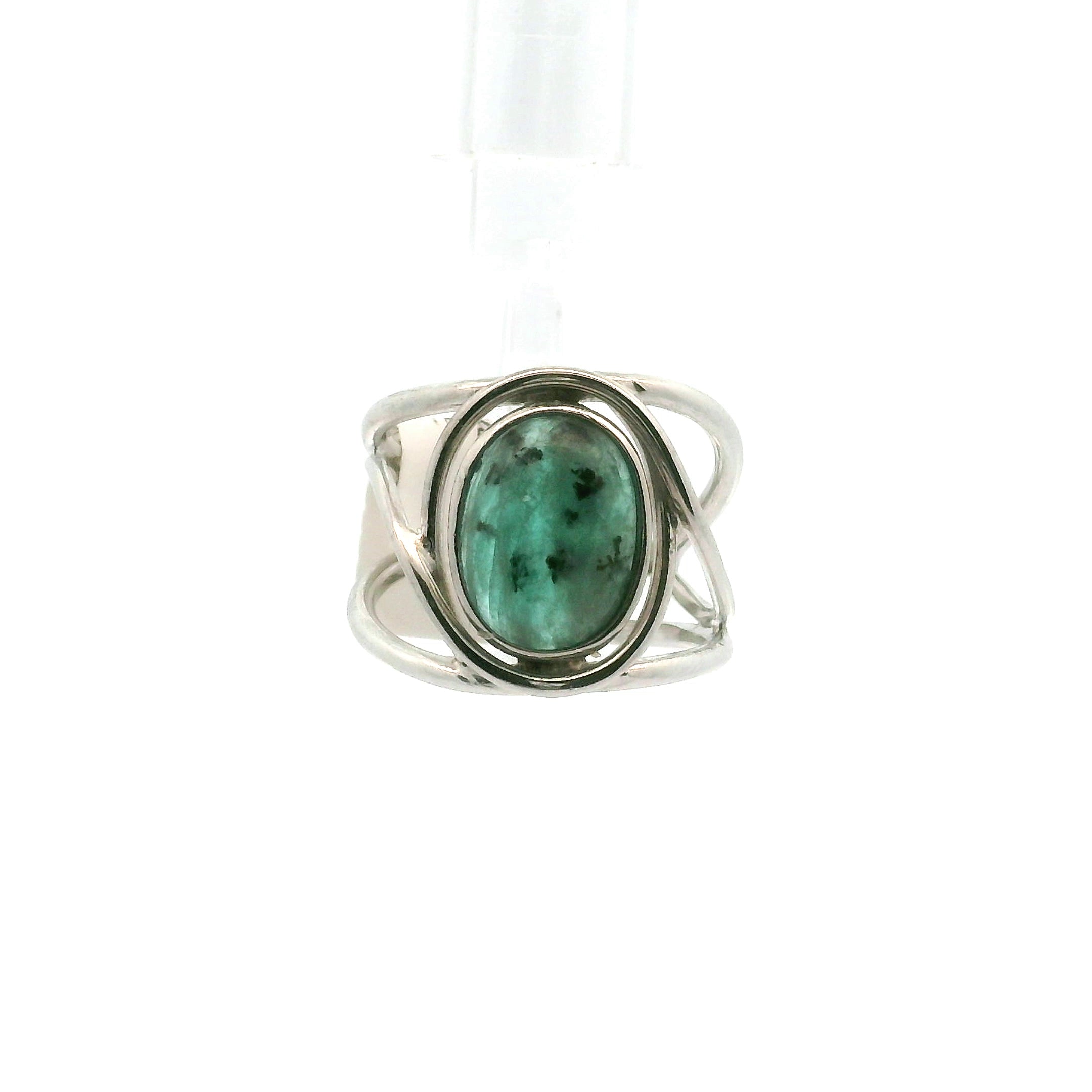 Paraiba Tourmaline Cuff Ring .925 Silver for Spiritual Awareness