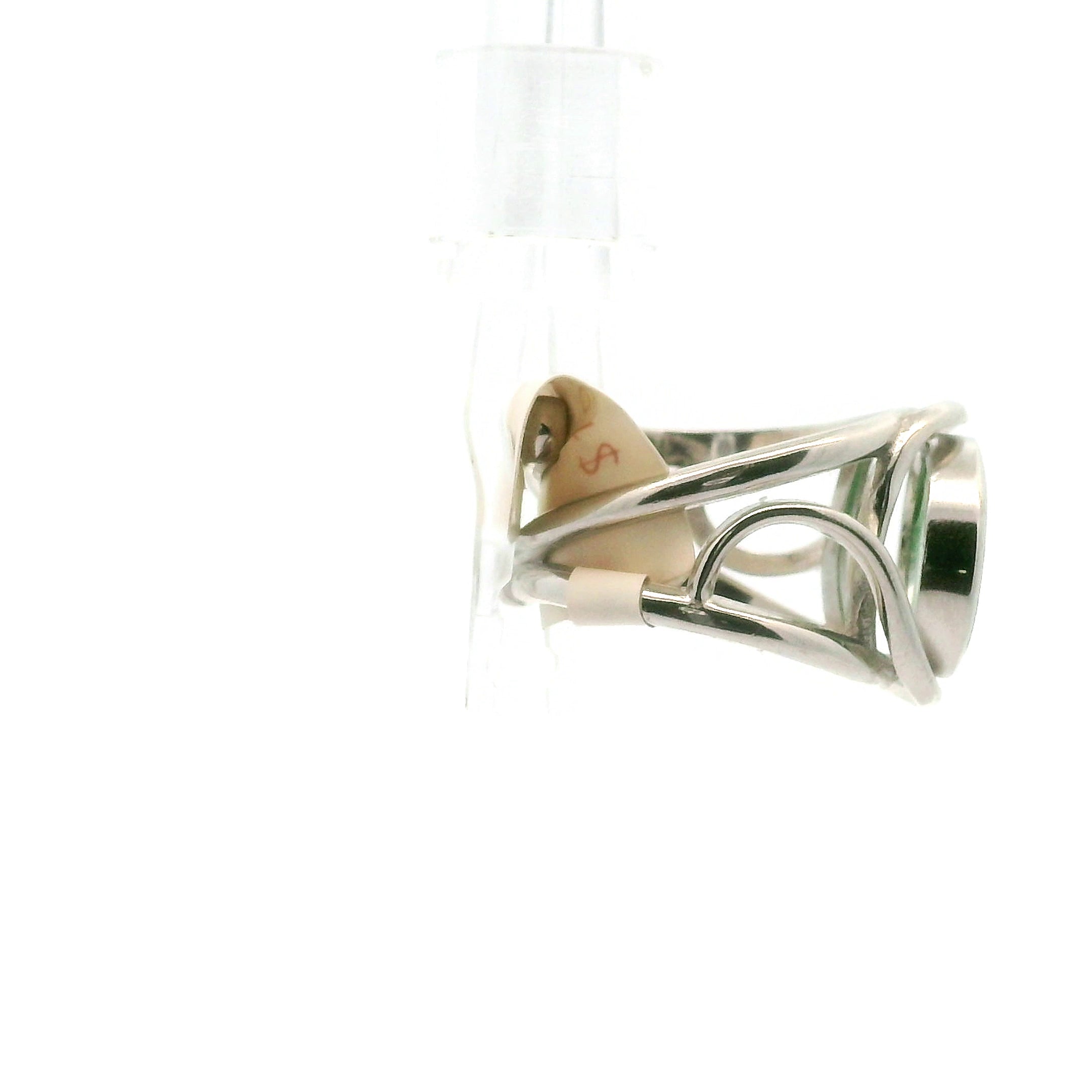 Jadeite Finger Cuff Adjustable Ring .925 Silver for Abundance, Good Luck, Joy and Protection