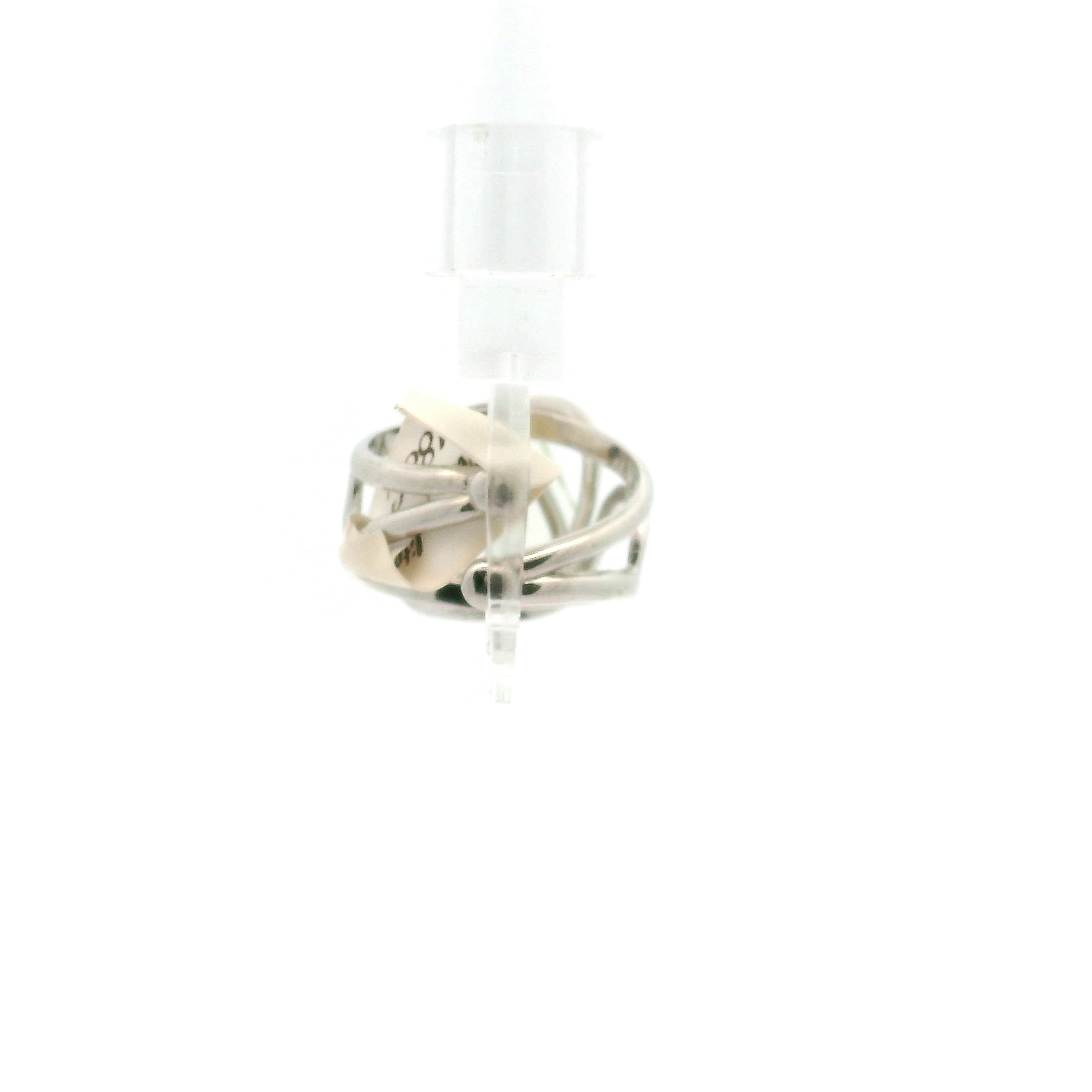 Faceted Praisolite Cuff Ring .925 Silver for Love, Prosperity, and Success