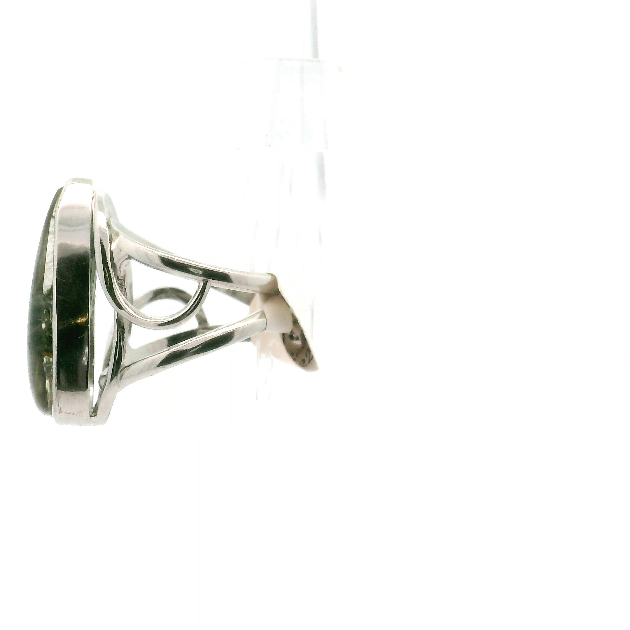 Gold Rutile Cuff Ring .925 Silver for Manifesting, Protection and Spiritual Awakening