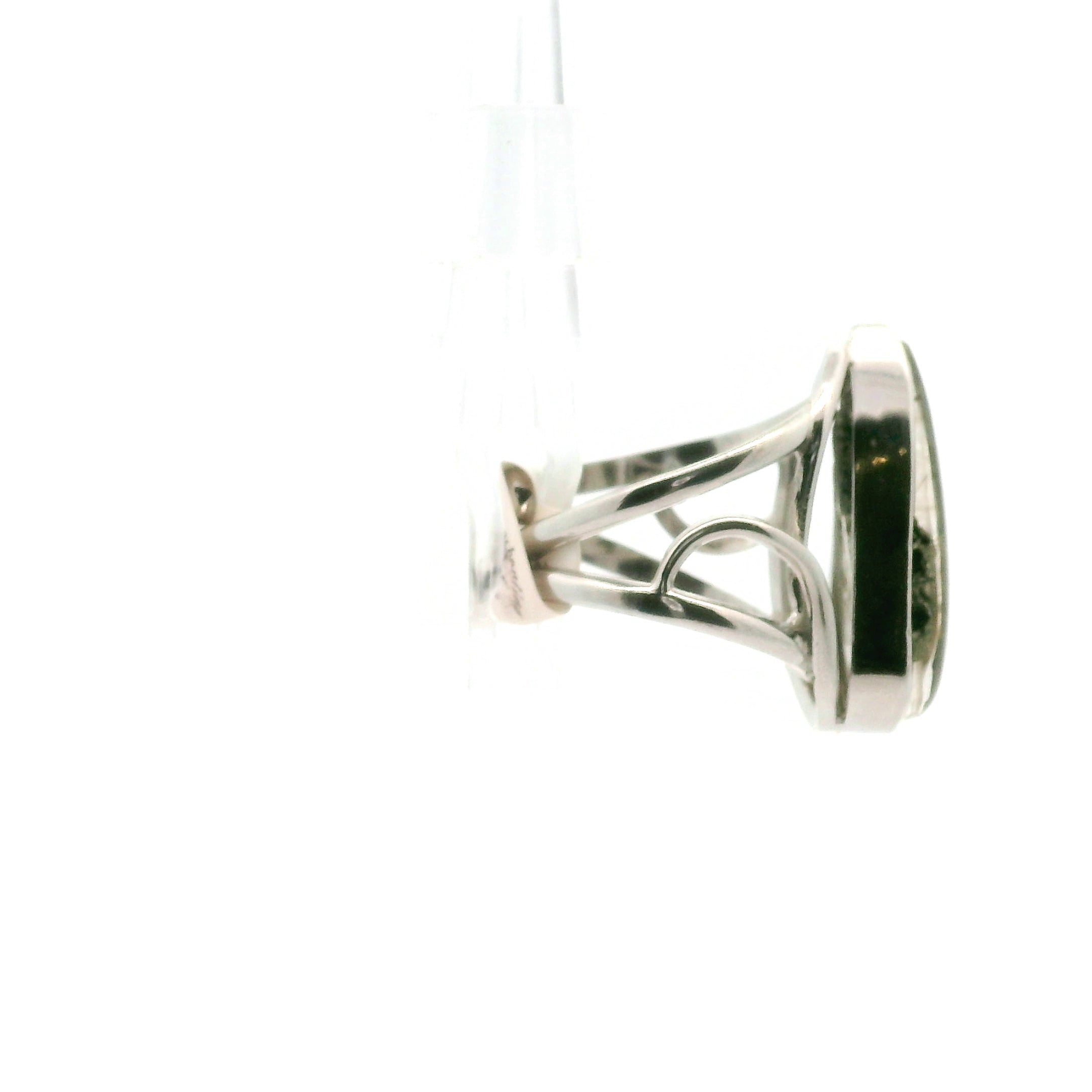 Gold Rutile Cuff Ring .925 Silver for Manifesting, Protection and Spiritual Awakening
