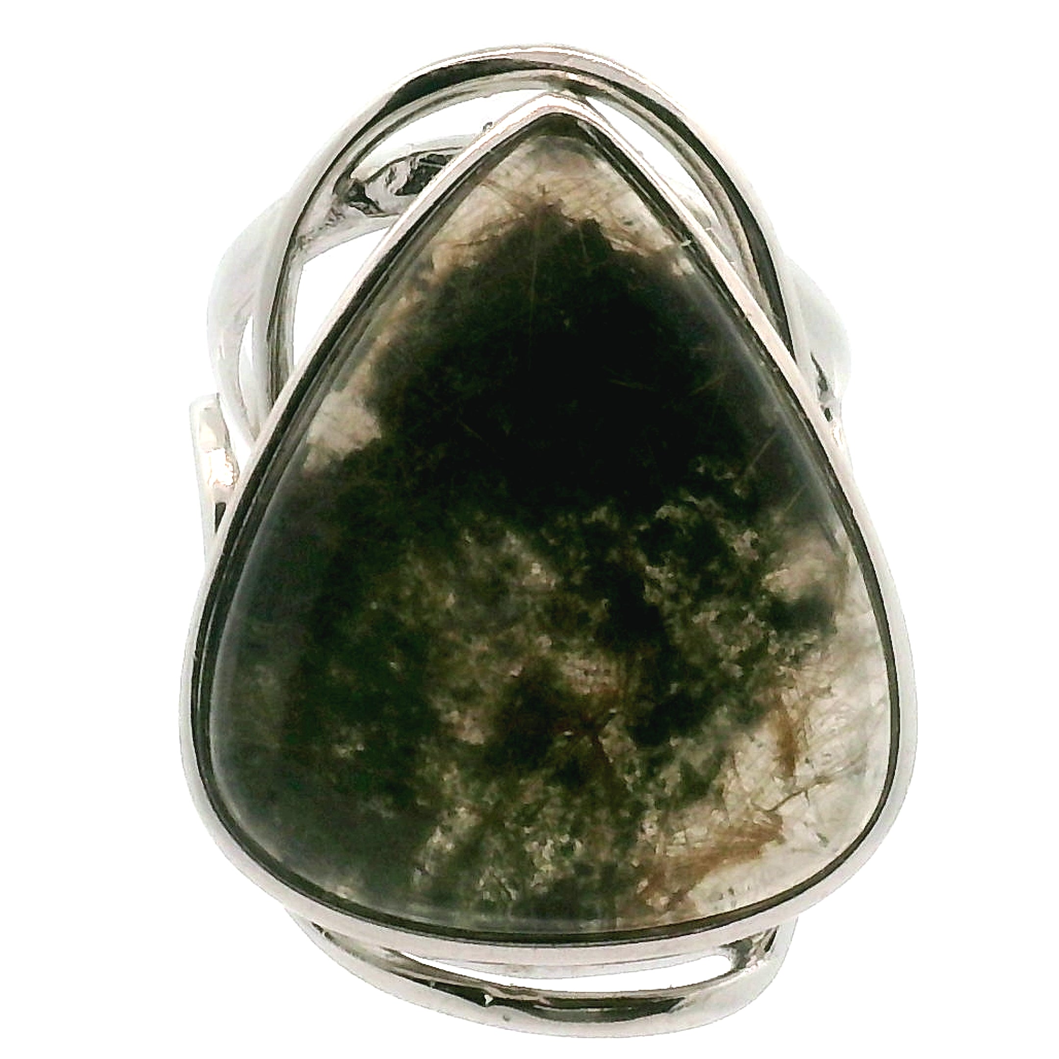 Gold Rutile Cuff Ring .925 Silver for Manifesting, Protection and Spiritual Awakening