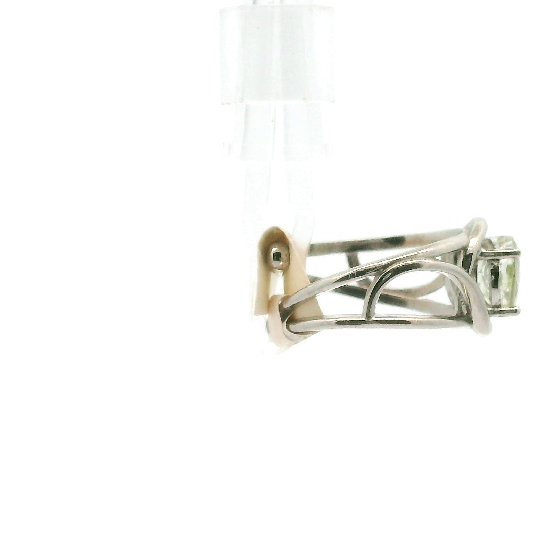 Praisolite with Inlays Cuff Ring .925 Silver for Love, Prosperity, and Success