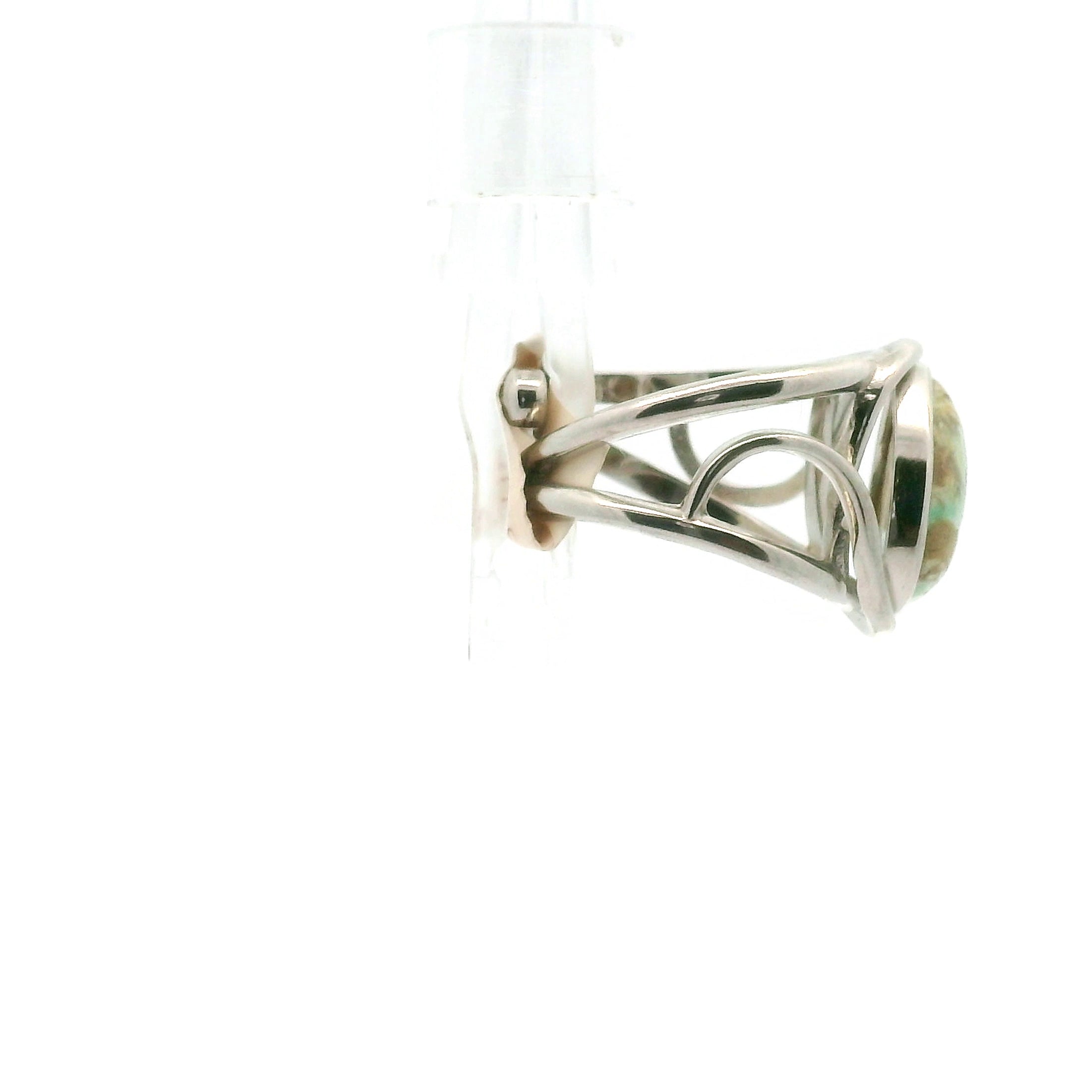 Variscite Cuff Ring .925 Silver for Emotional Healing, Joy, Love and Prosperity