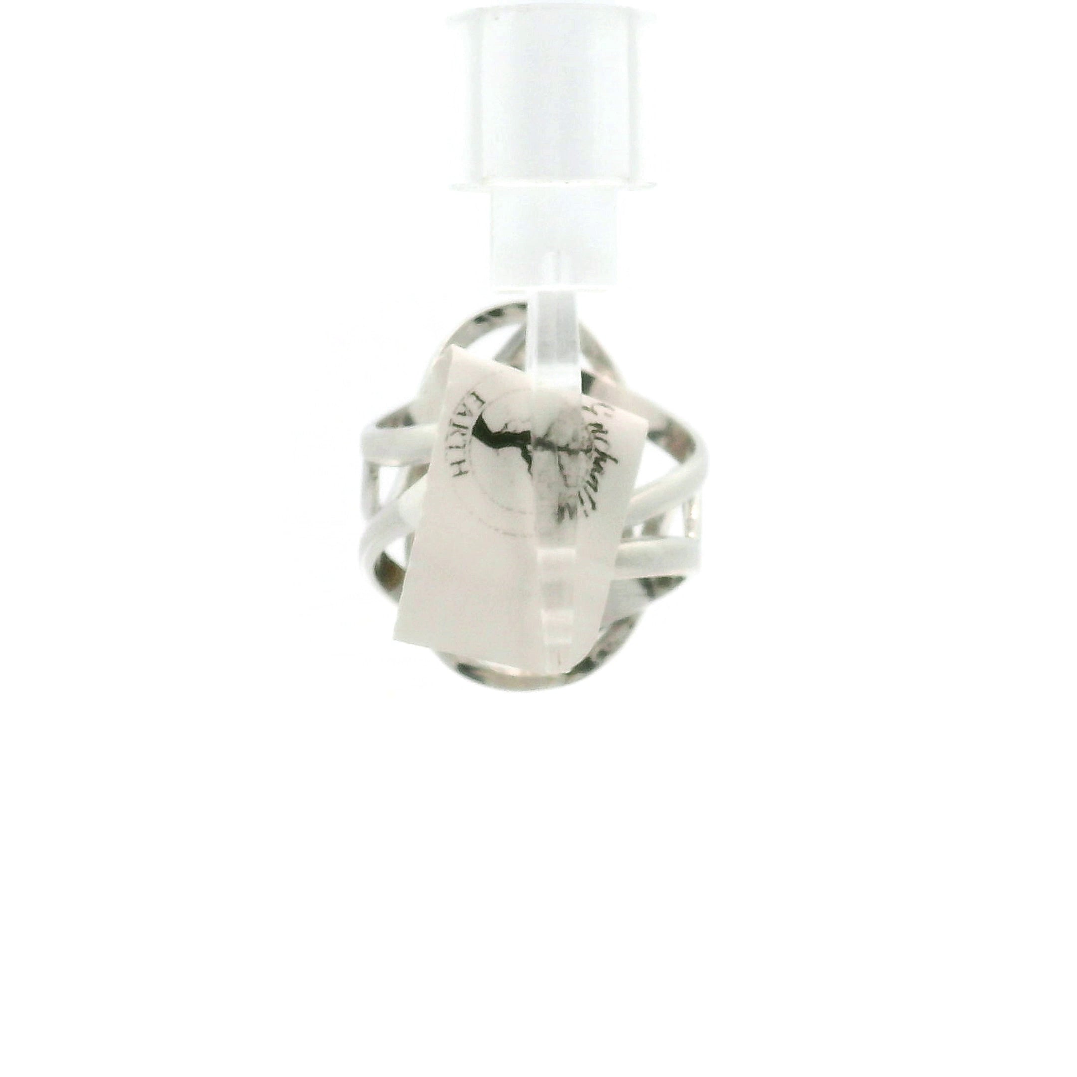 Lace Moss Agate Cuff Ring .925 Silver for Healing and Grounding