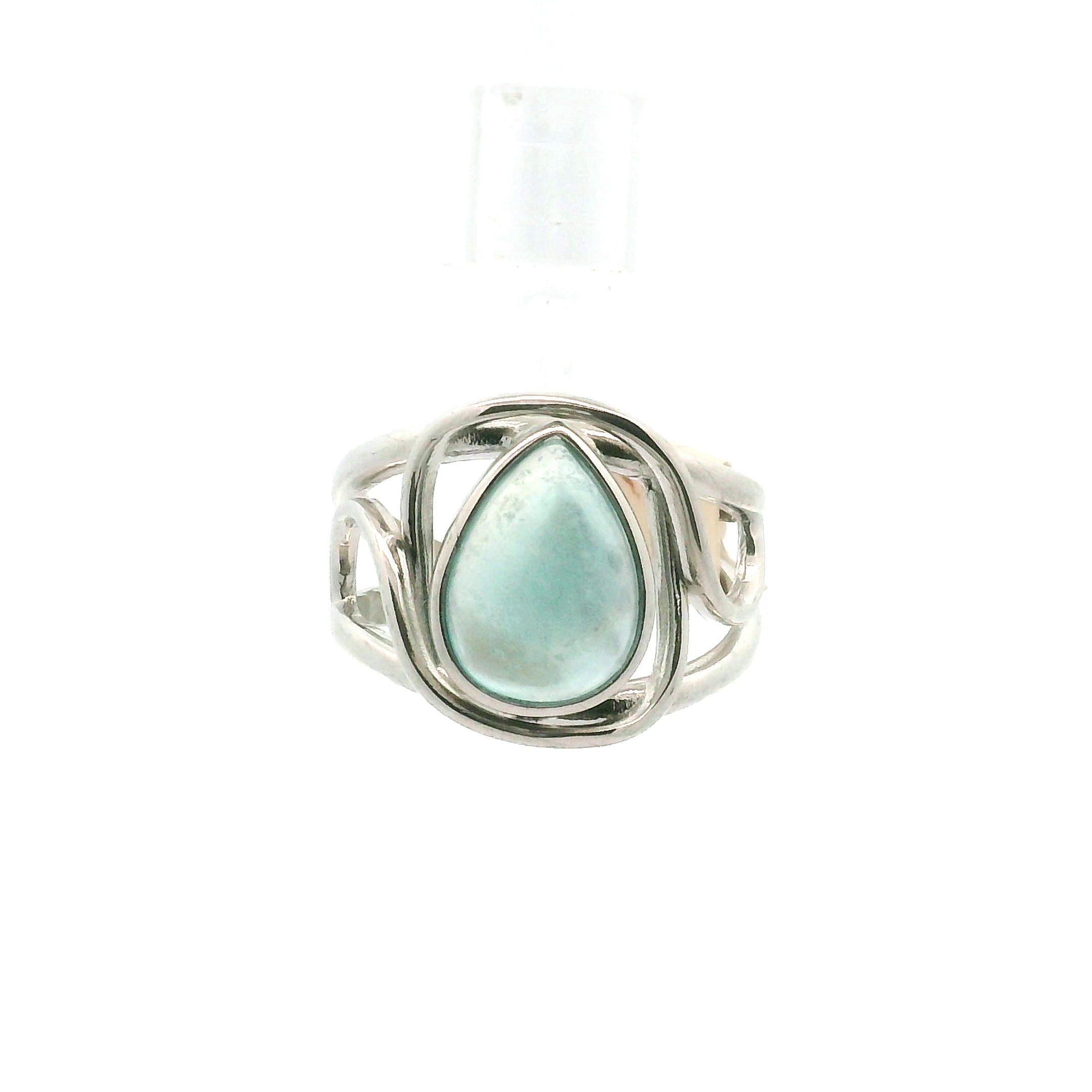 Blue Fluorite Cuff Rings .925 Silver for Focus, Wisdom and Clarity