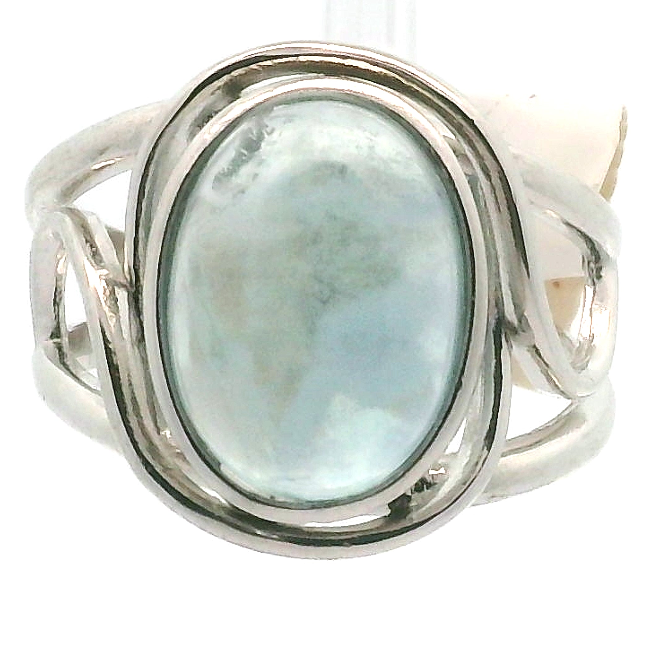 Blue Fluorite Cuff Rings .925 Silver for Focus, Wisdom and Clarity