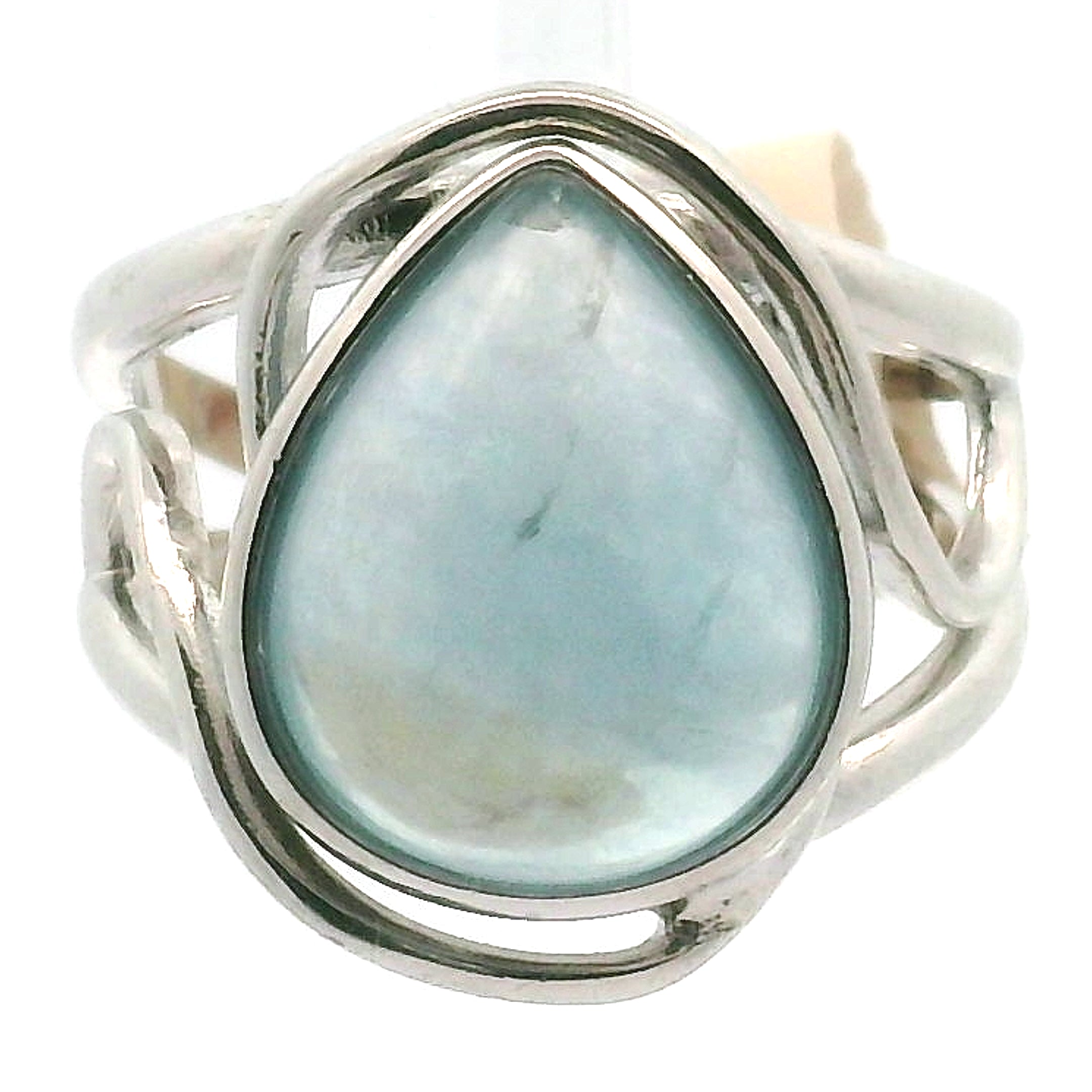 Blue Fluorite Cuff Rings .925 Silver for Focus, Wisdom and Clarity