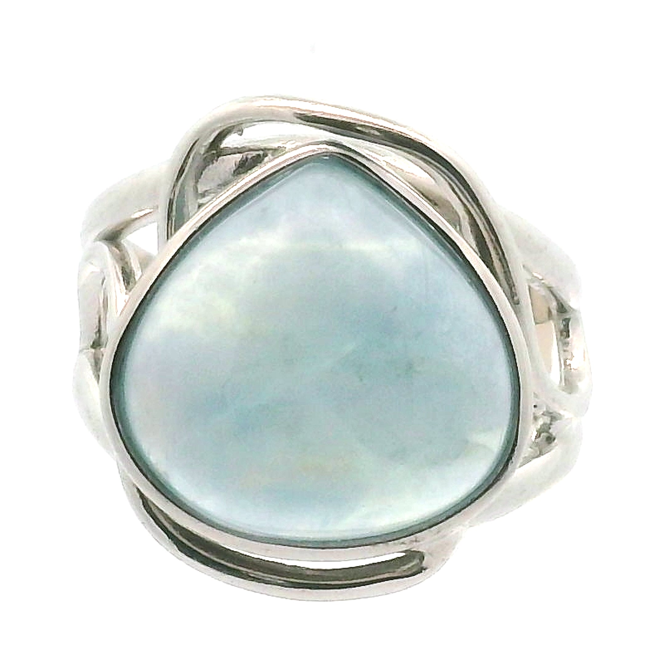 Blue Fluorite Cuff Rings .925 Silver for Focus, Wisdom and Clarity