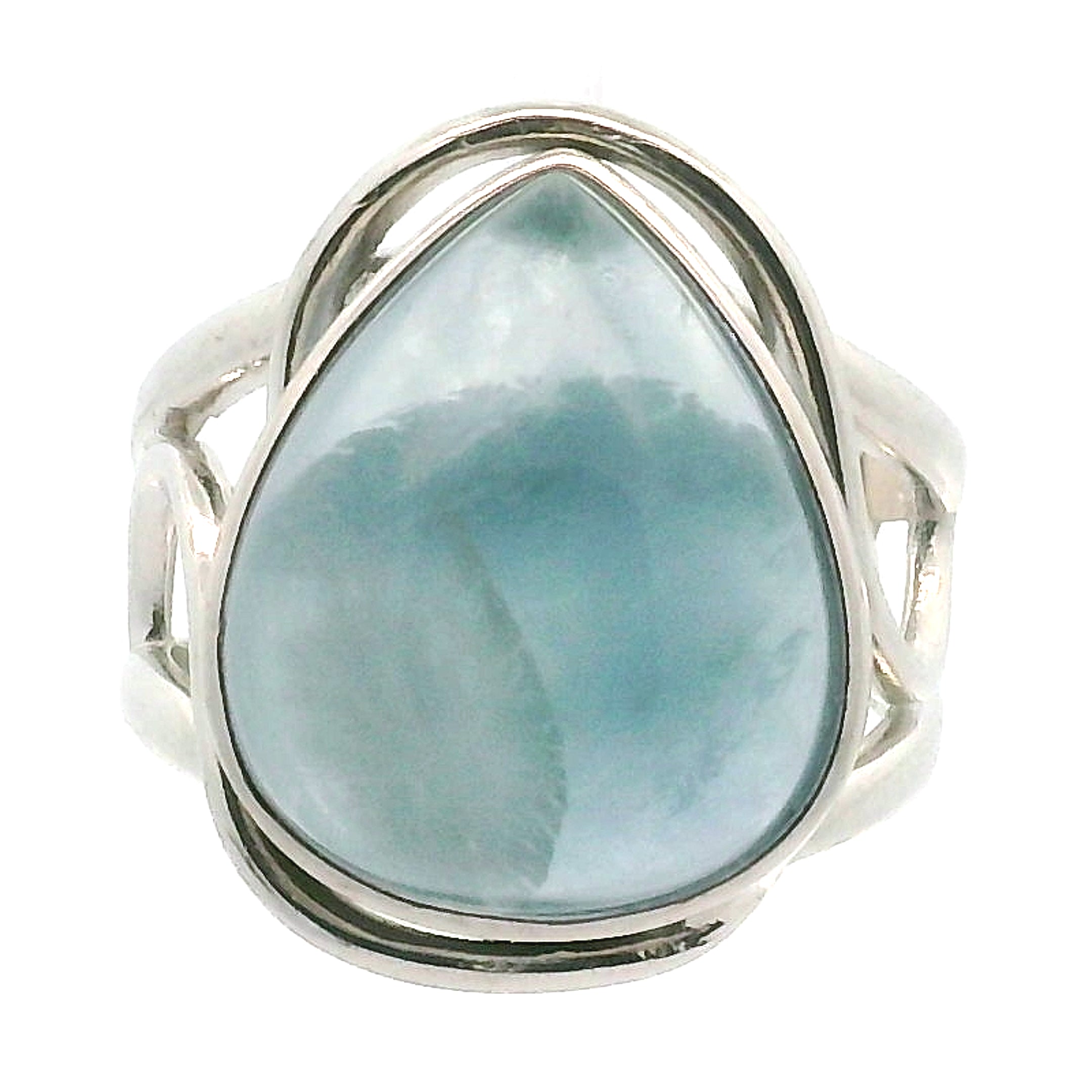 Blue Fluorite Cuff Rings .925 Silver for Focus, Wisdom and Clarity