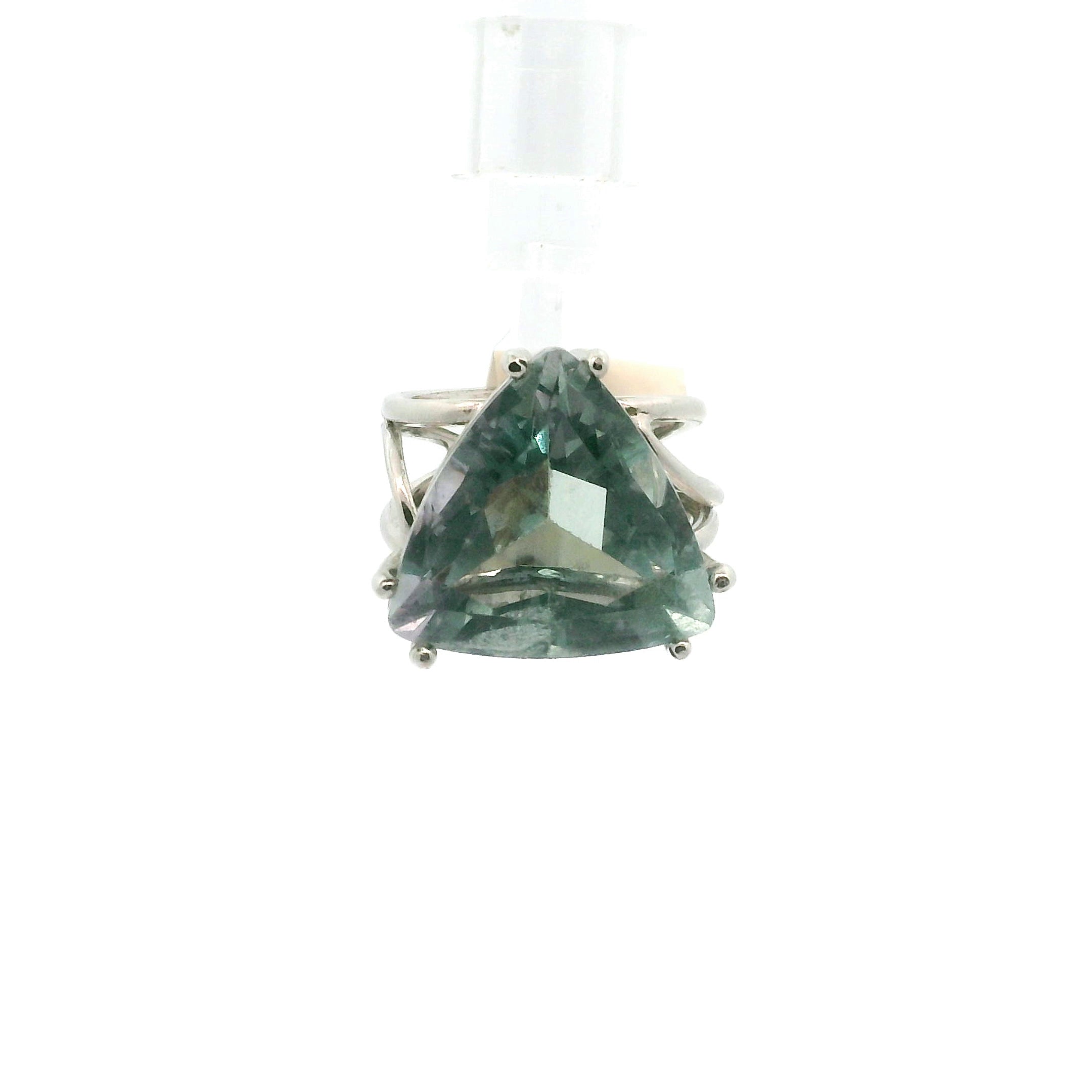 Blue Fluorite Cuff Ring .925 Silver for Wisdom and Clarity