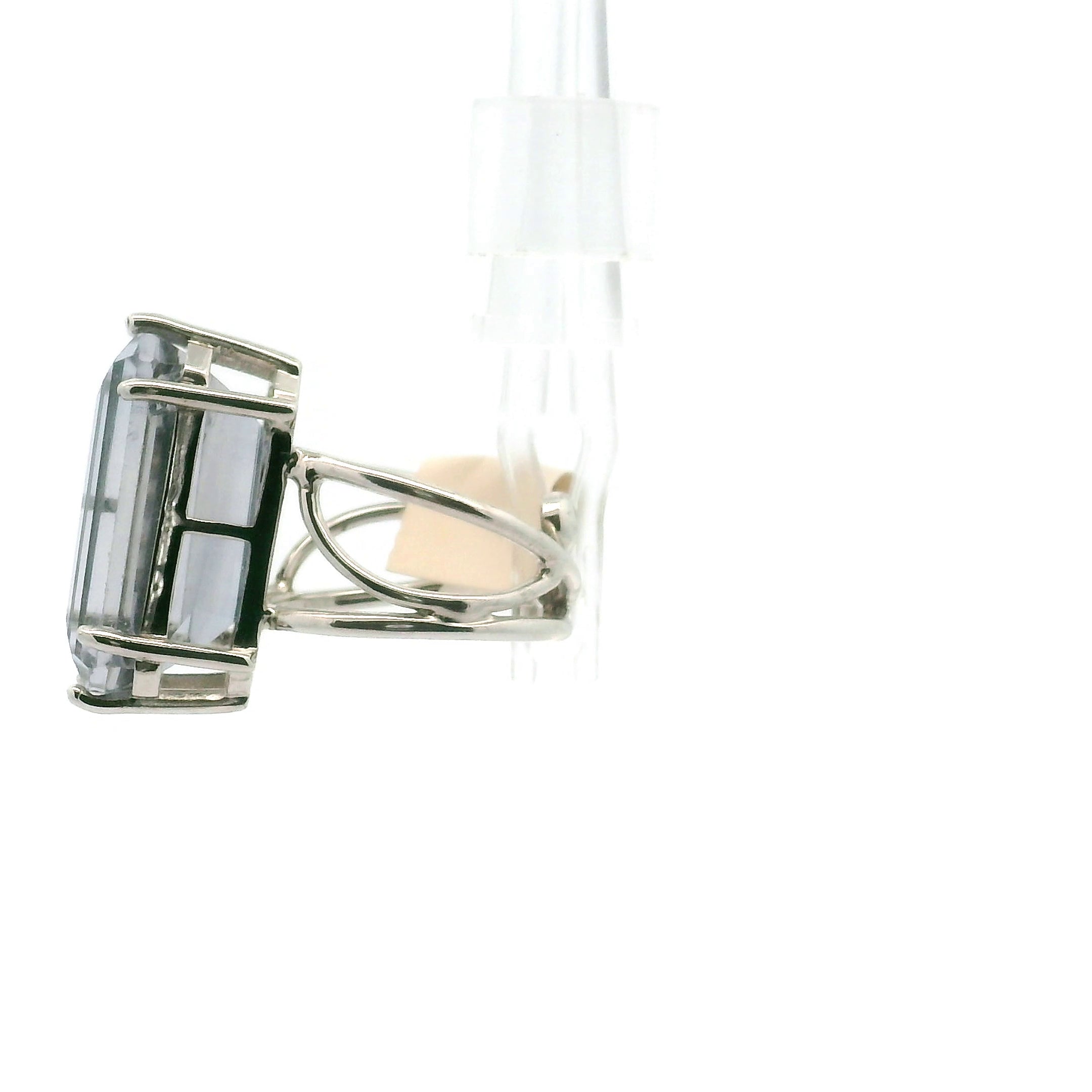 Blue Fluorite Cuff Ring .925 Silver for Clarity and Focus