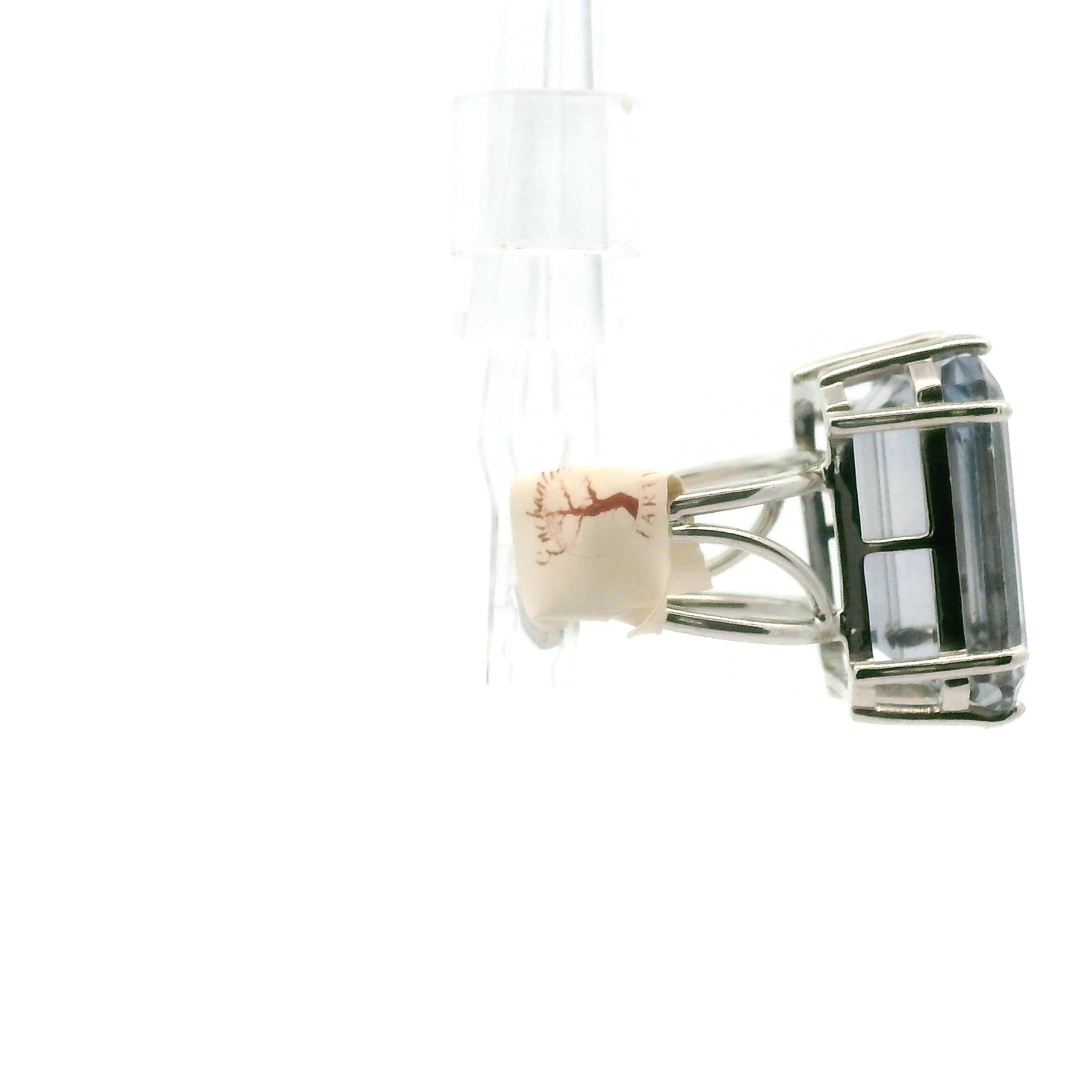 Blue Fluorite Cuff Ring .925 Silver for Clarity and Focus