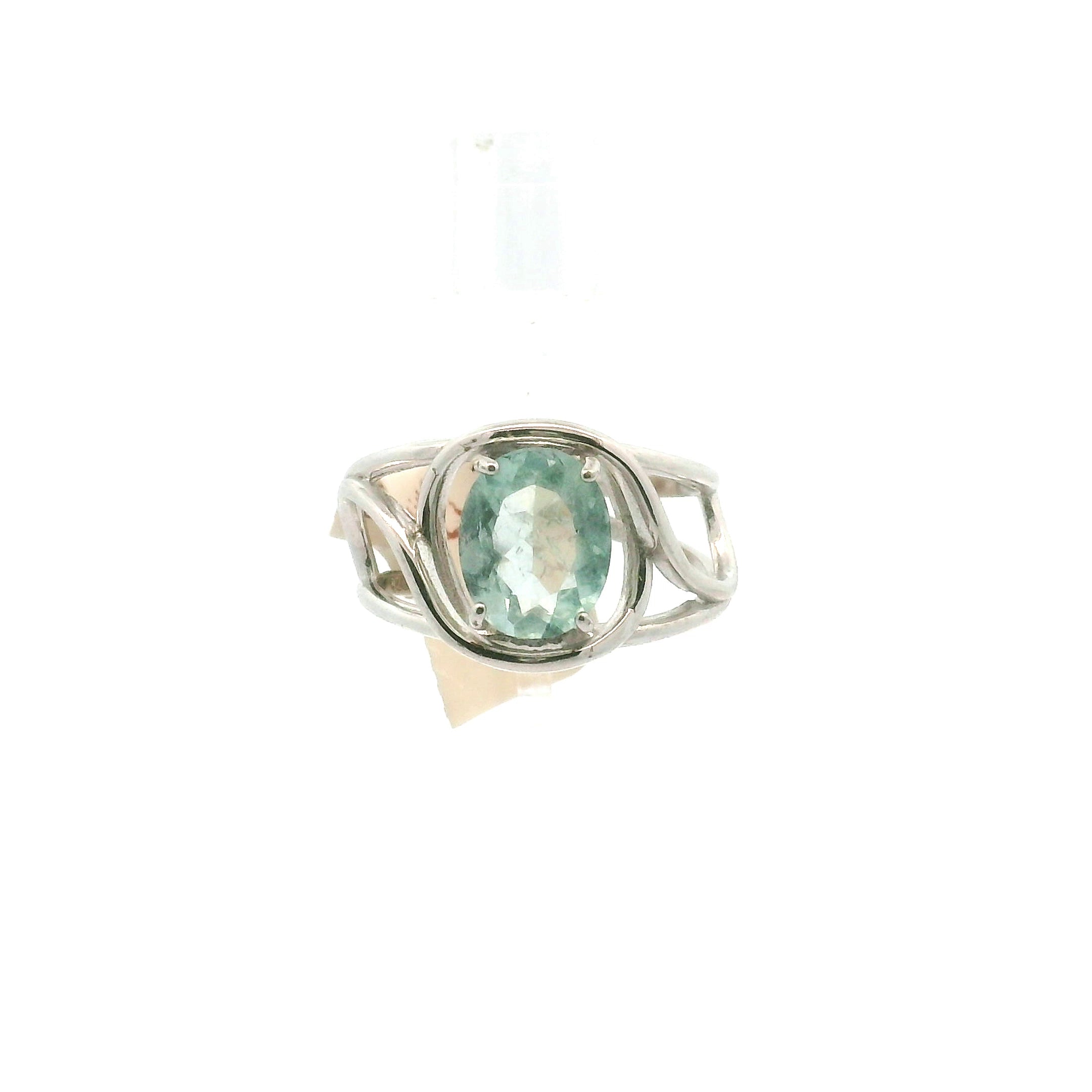 Faceted Blue Tourmaline Cuff Ring .925 Silver for Healing and Love