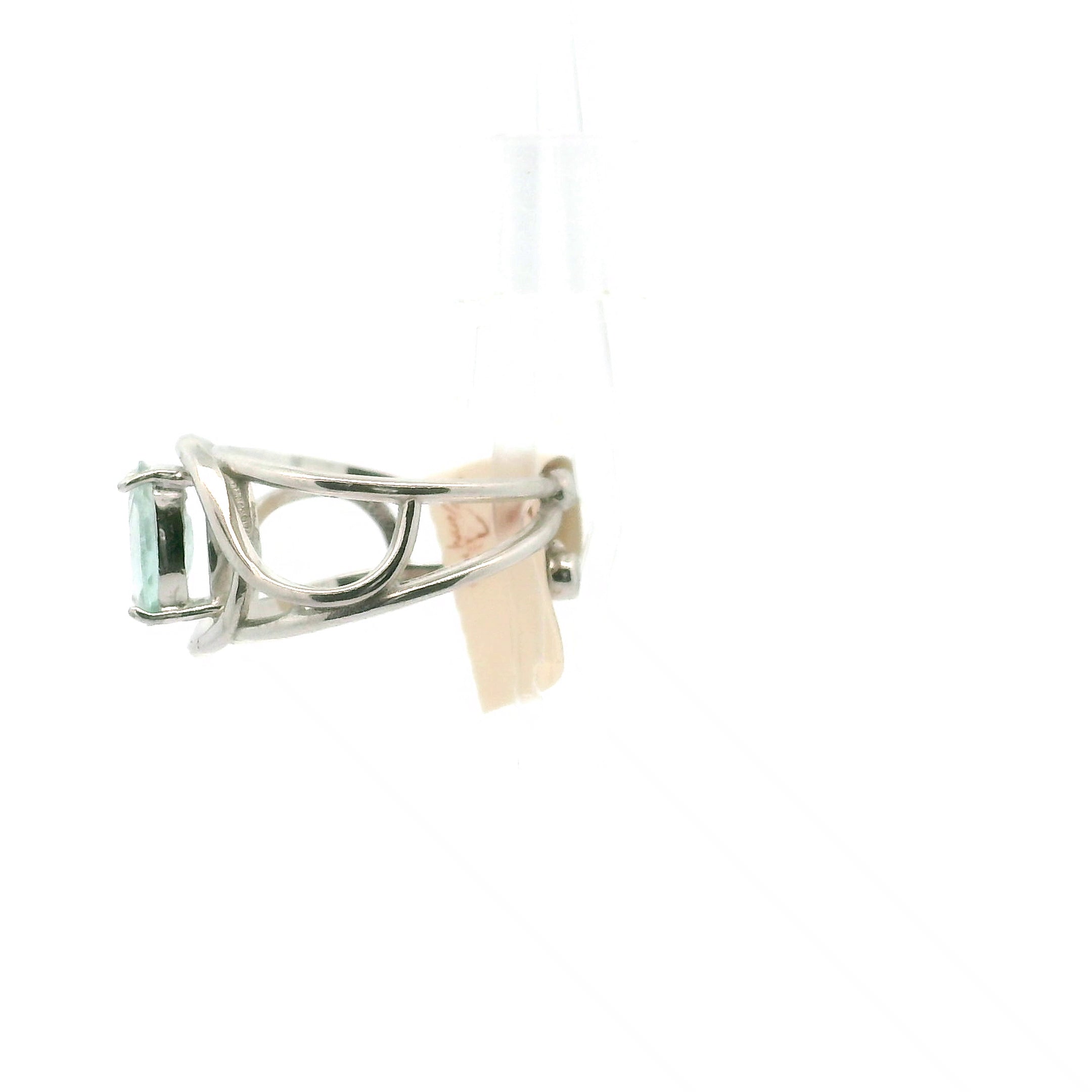 Faceted Blue Tourmaline Cuff Ring .925 Silver for Healing and Love
