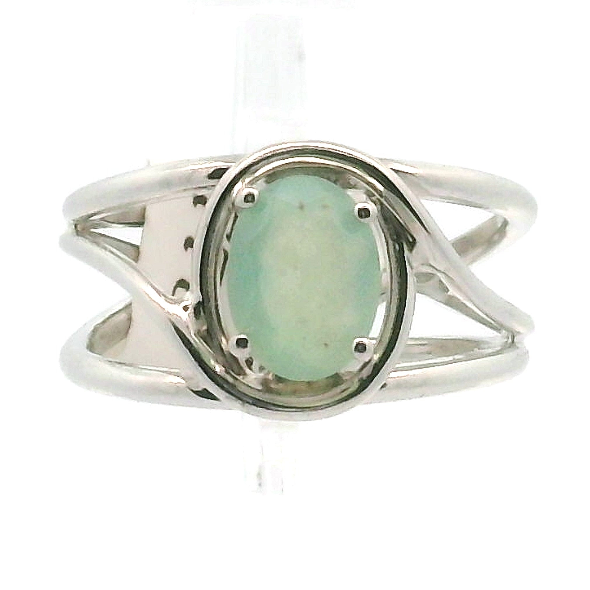 Aquamarine Faceted Cuff Ring .925 Silver for Courage and Intuition