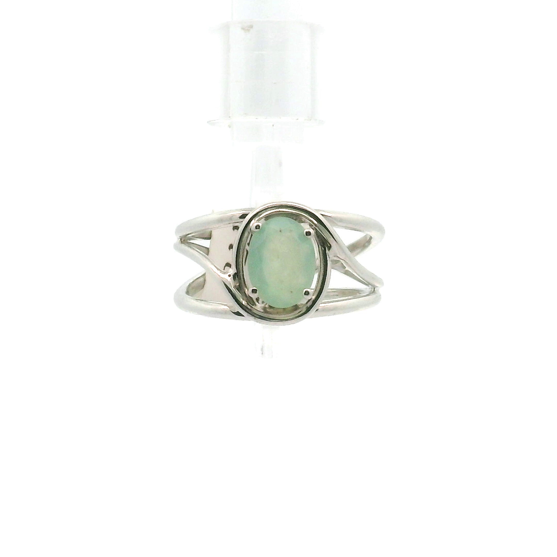Aquamarine Faceted Cuff Ring .925 Silver for Courage and Intuition