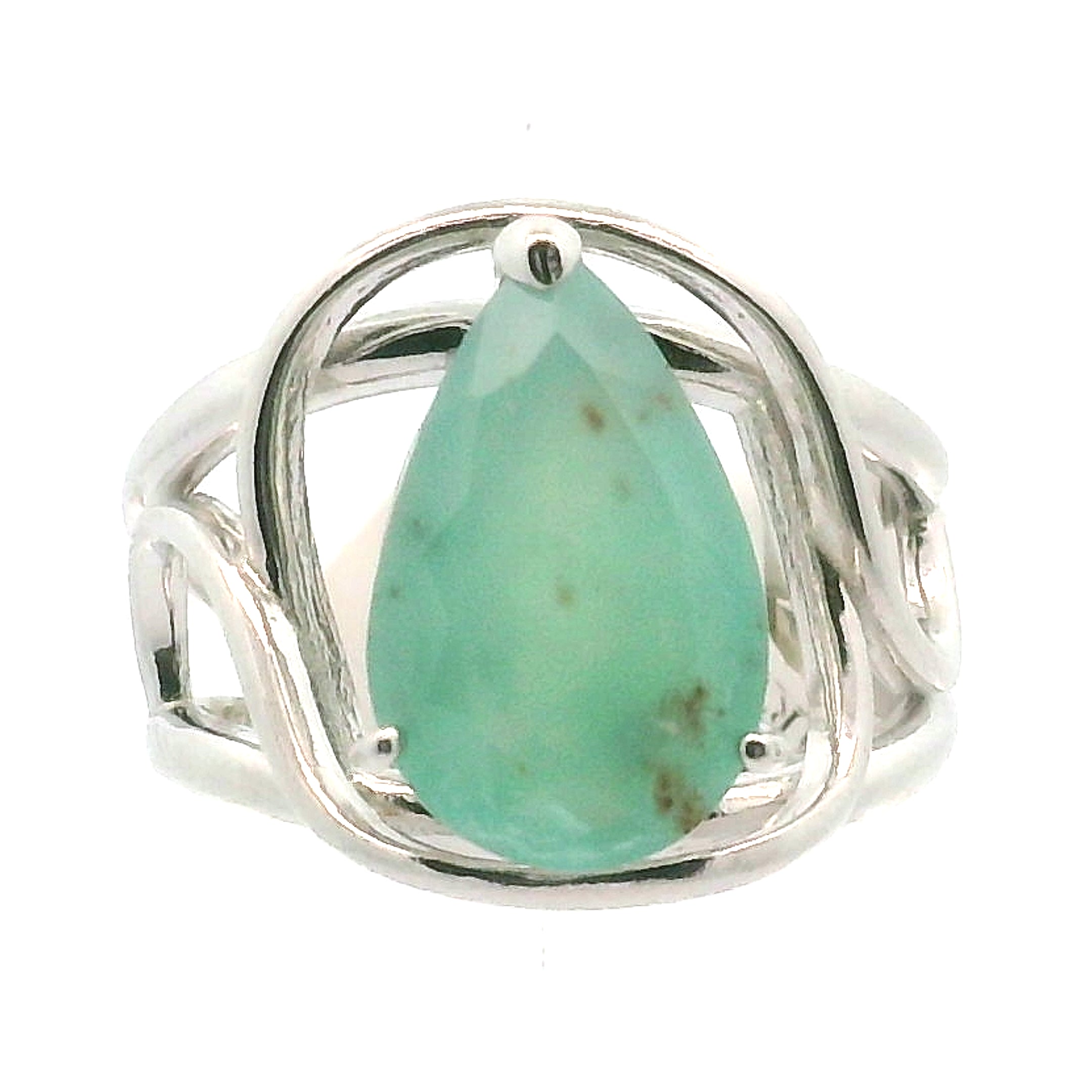 Aquamarine Faceted Cuff Ring .925 Silver for Courage and Intuition