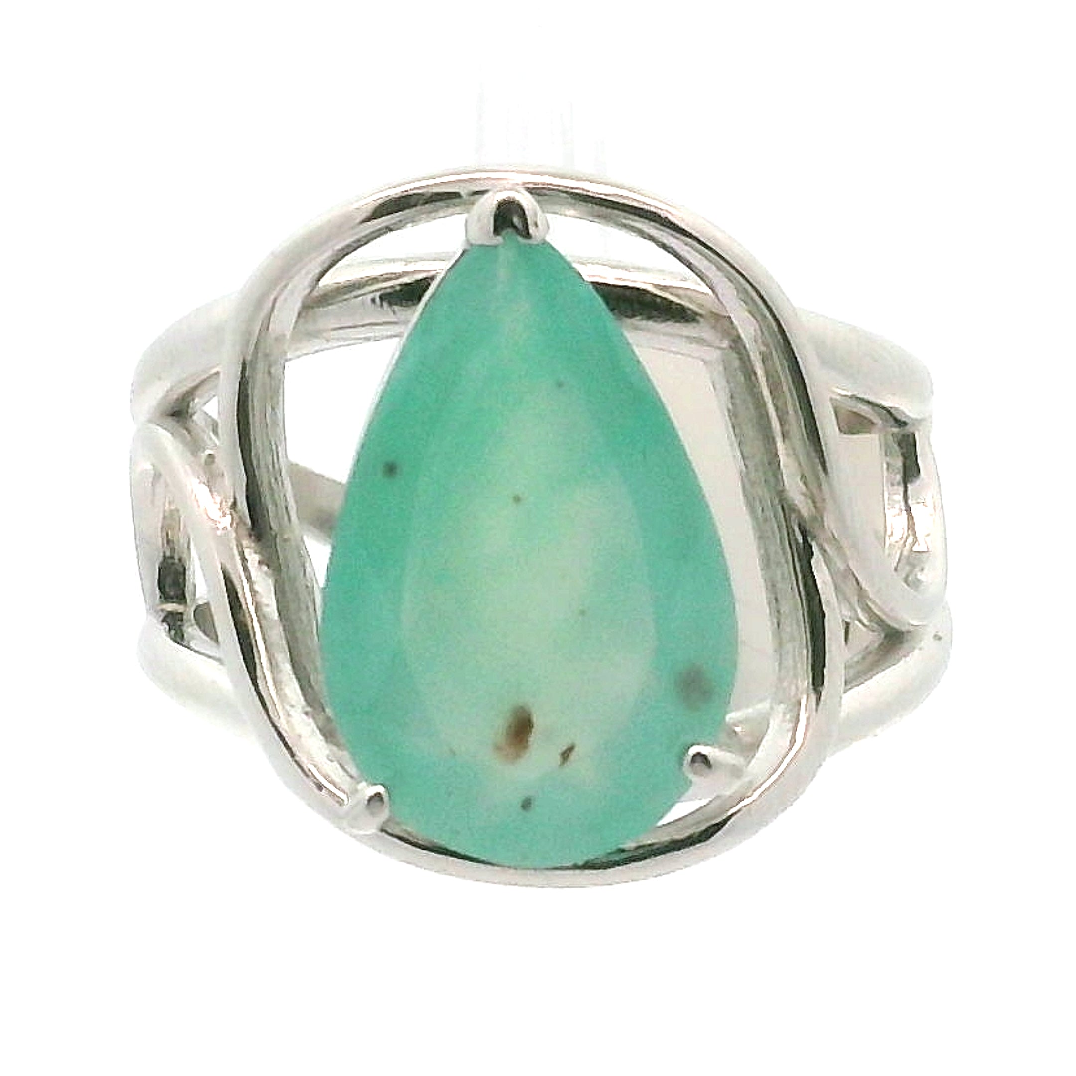 Aquamarine Faceted Cuff Ring .925 Silver for Courage and Intuition